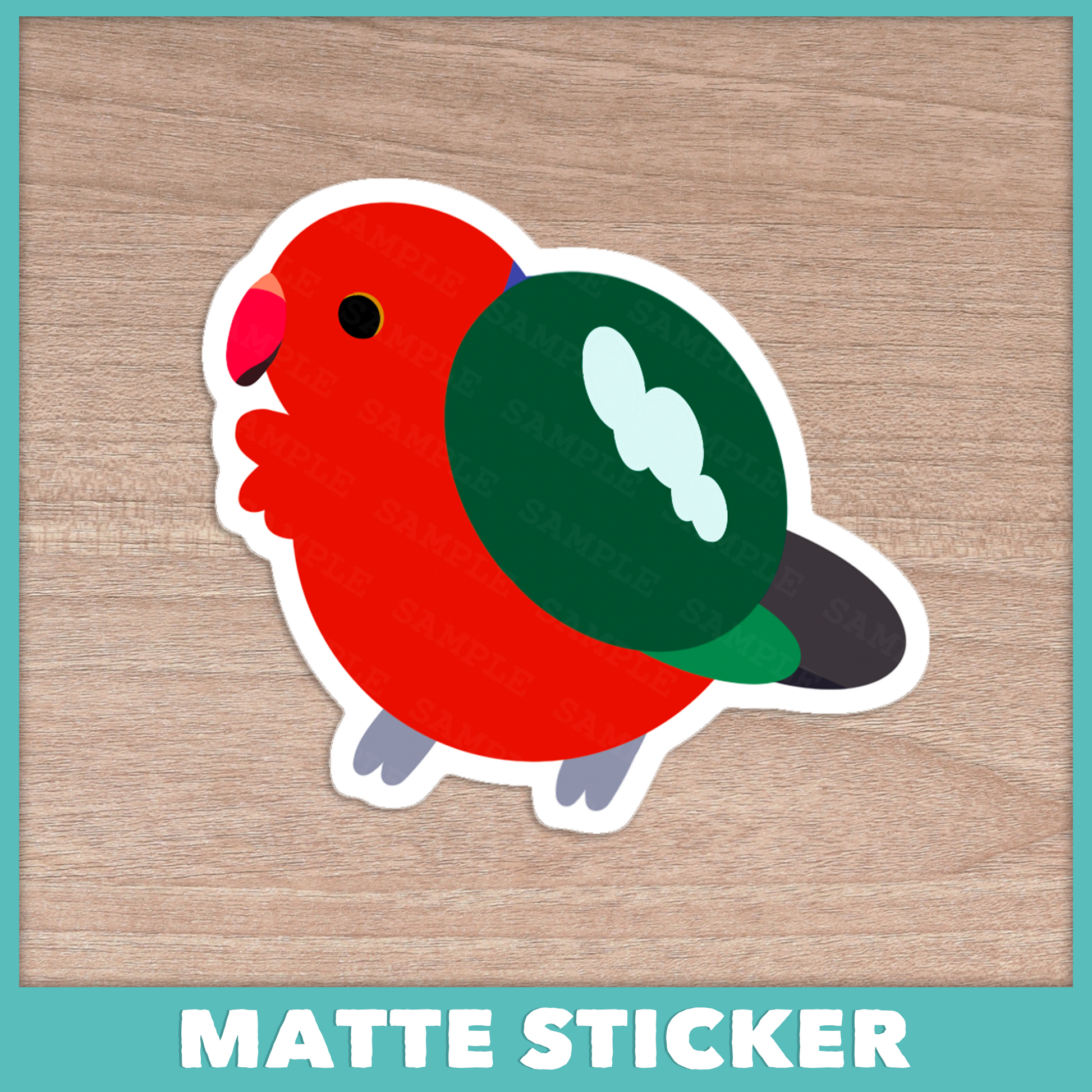 Australian King Parrot Fluffball Sticker