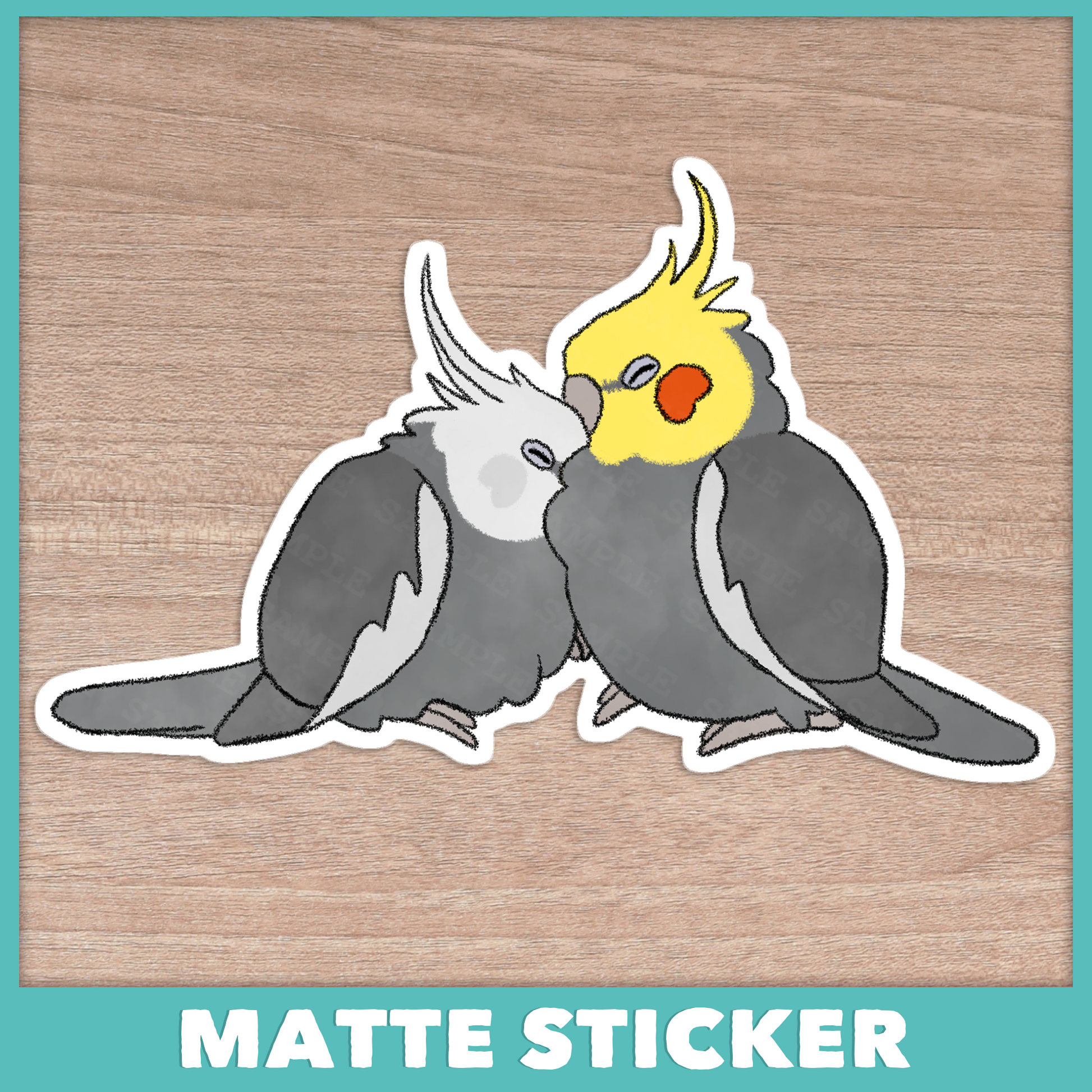 Cuddly Cockatiels Sticker