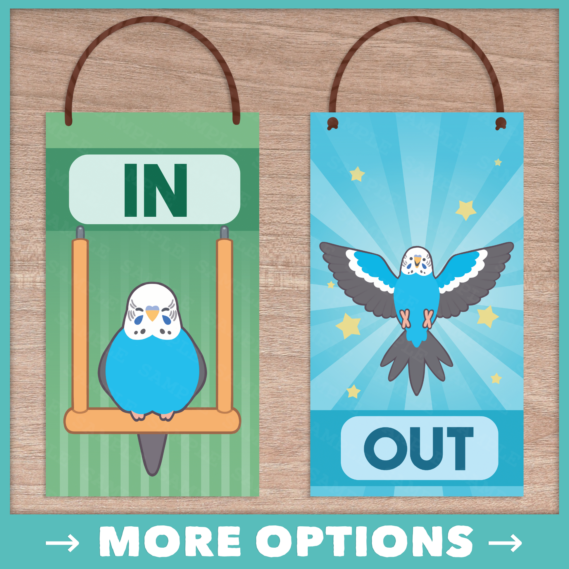 In/Out of Cage Door Hanger (Budgie) - 2025 Version!
