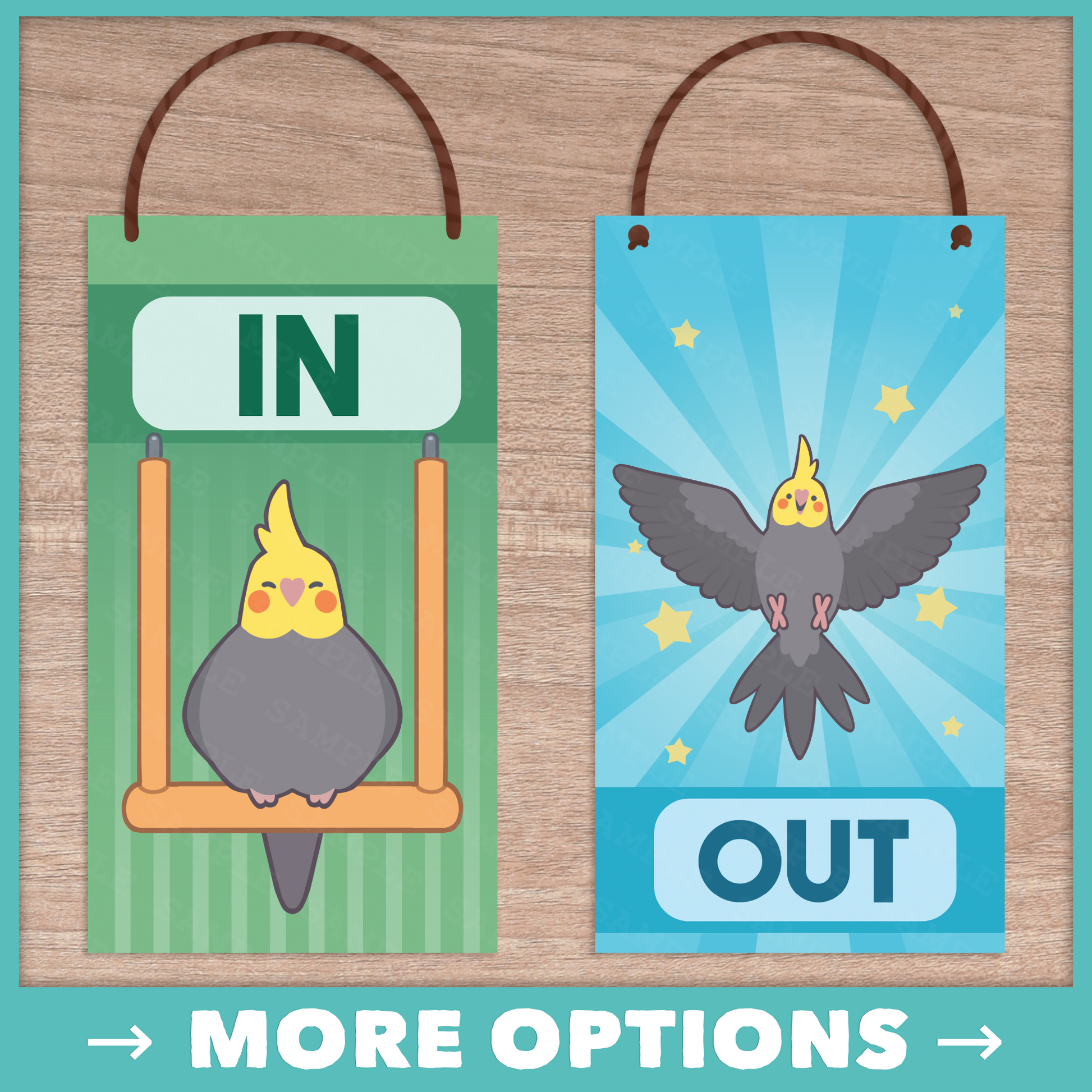 In/Out of Cage Door Hanger (Cockatiel) - 2025 Version!
