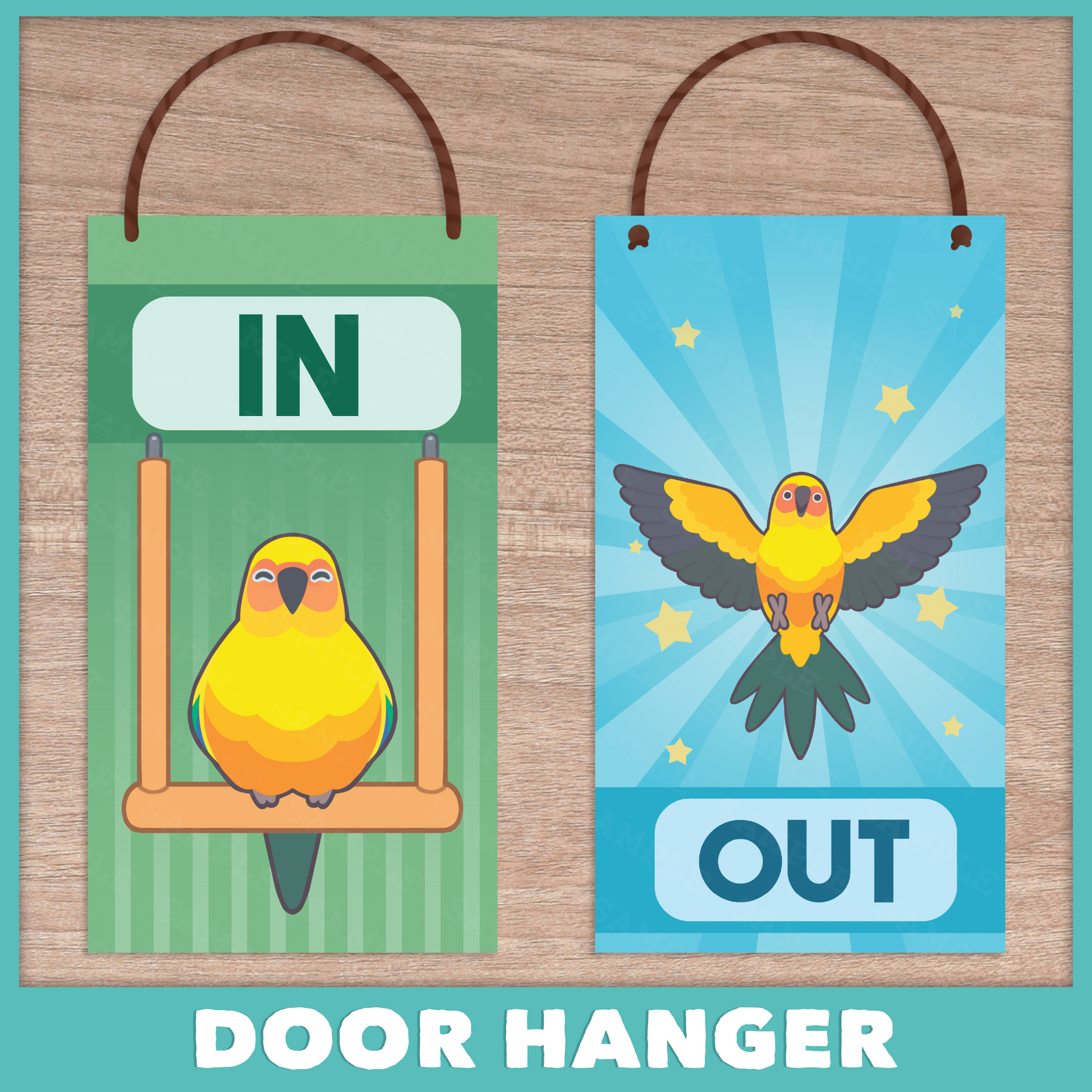 In/Out of Cage Door Hanger (Sun Conure) - 2025 Version!