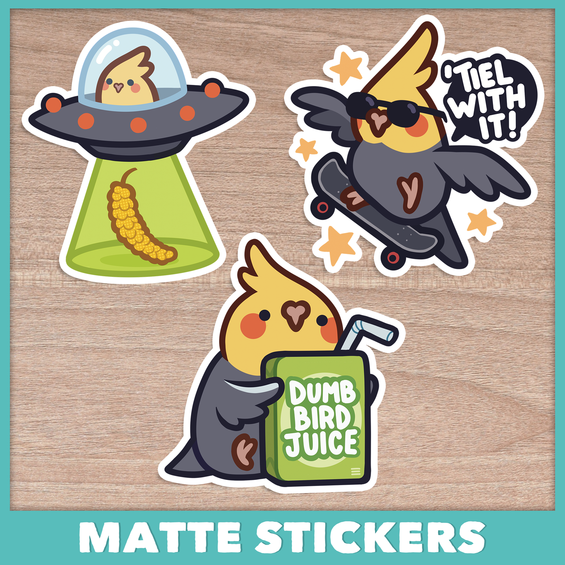 Cute Funny Cockatiel Stickers