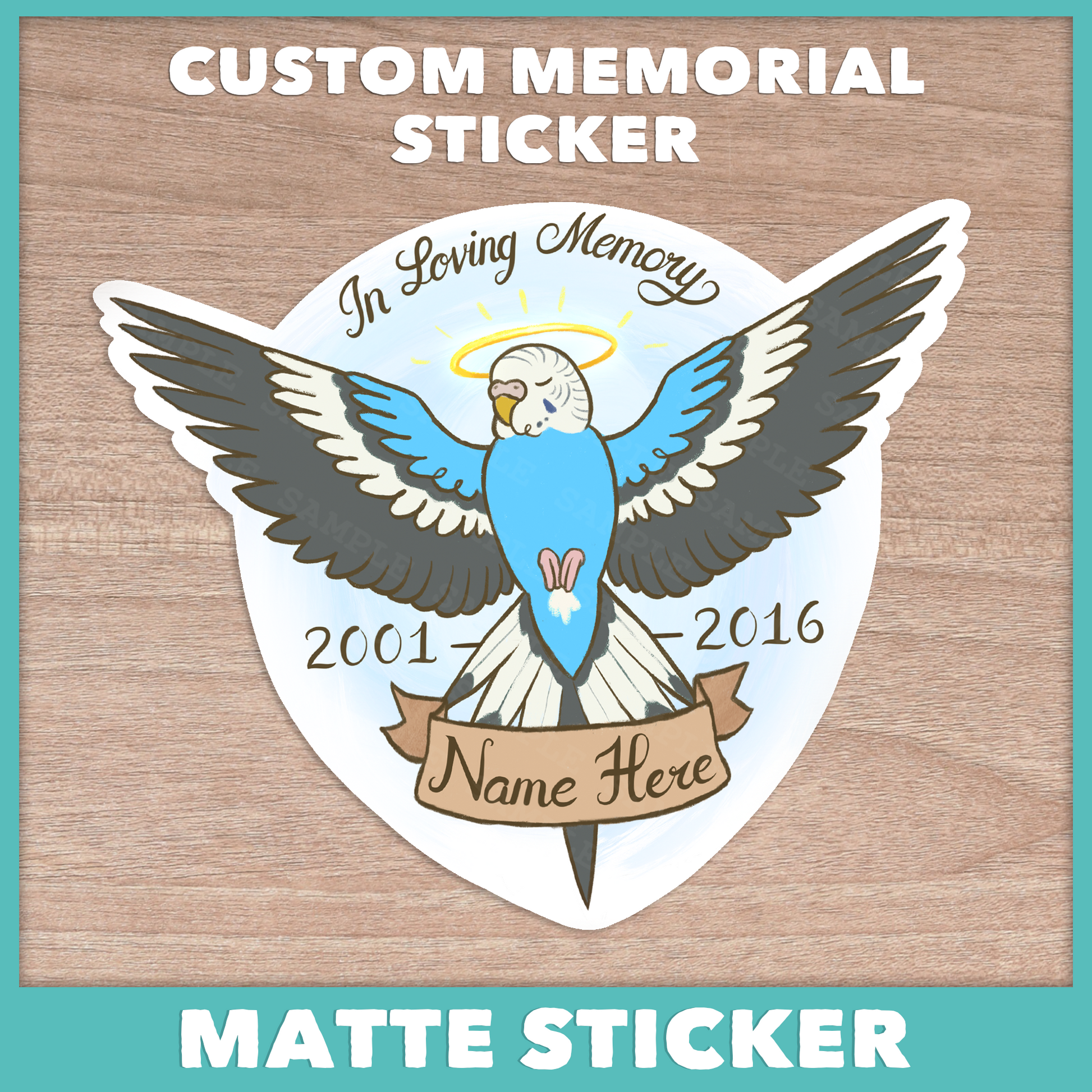 Budgie Memorial Sticker