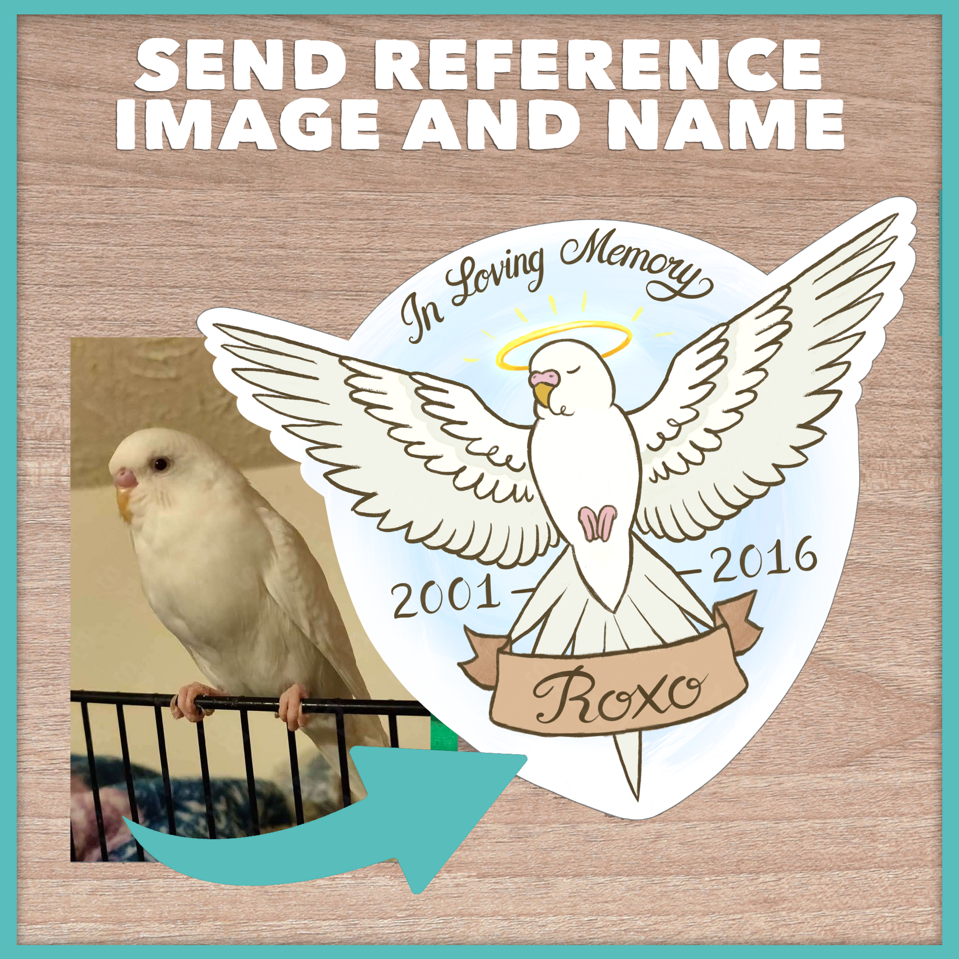 Budgie Memorial Sticker
