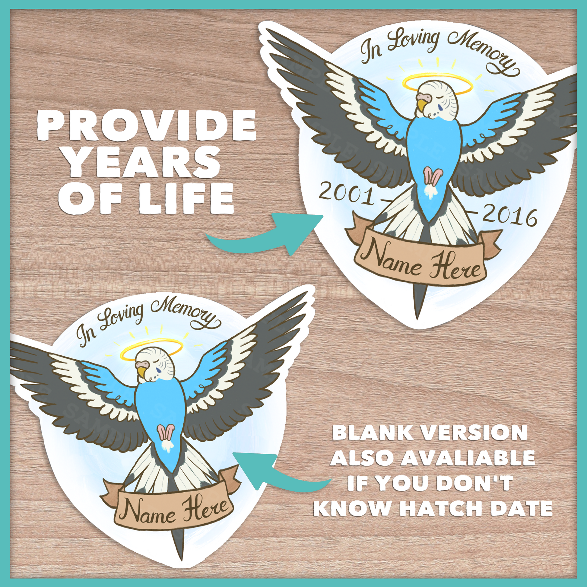 Budgie Memorial Sticker