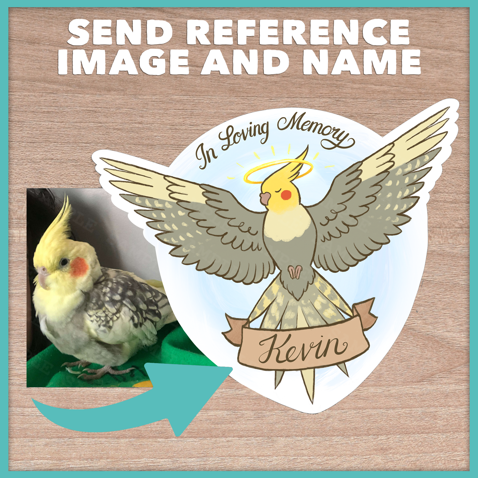 Cockatiel Memorial Sticker