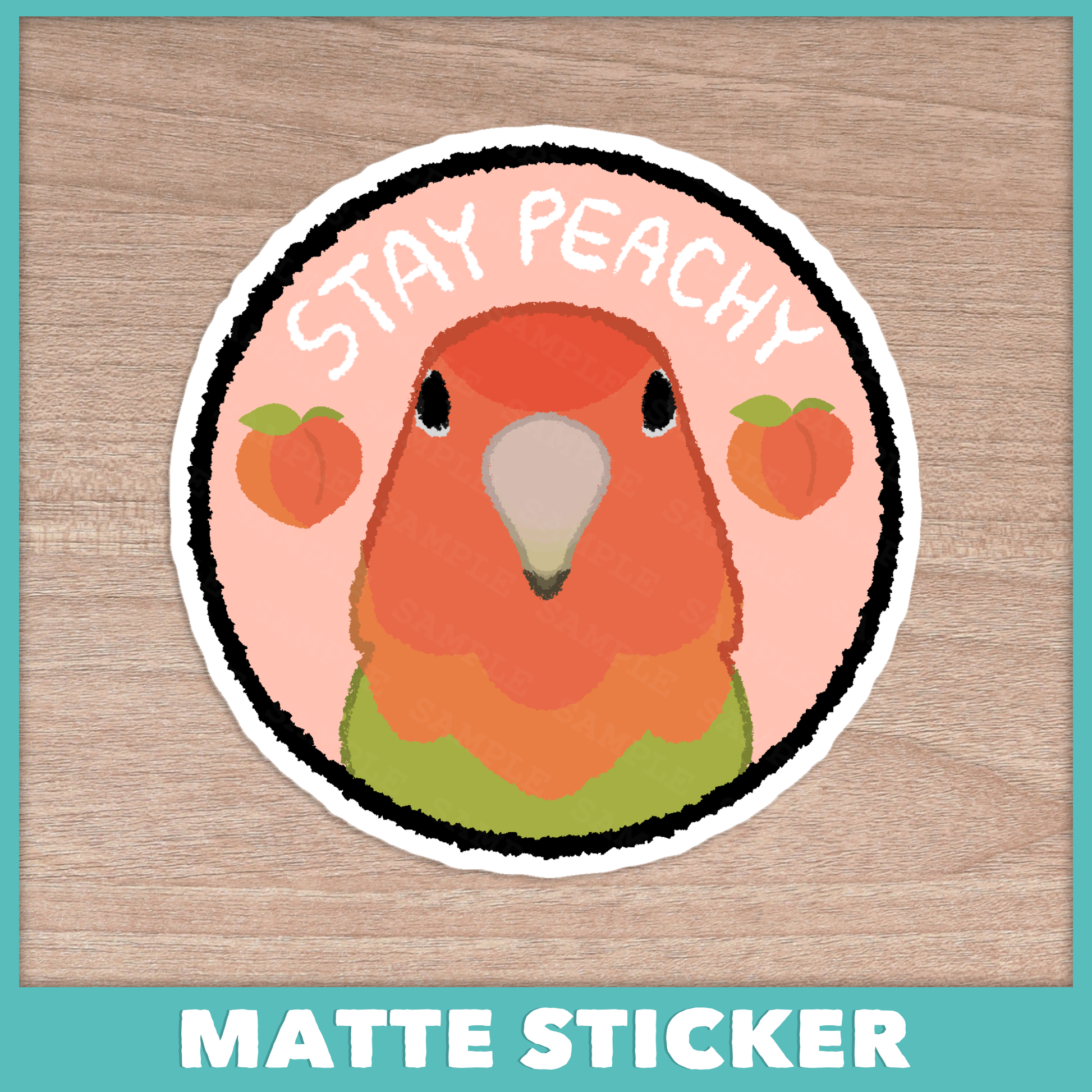 Stay Peachy Lovebird Sticker