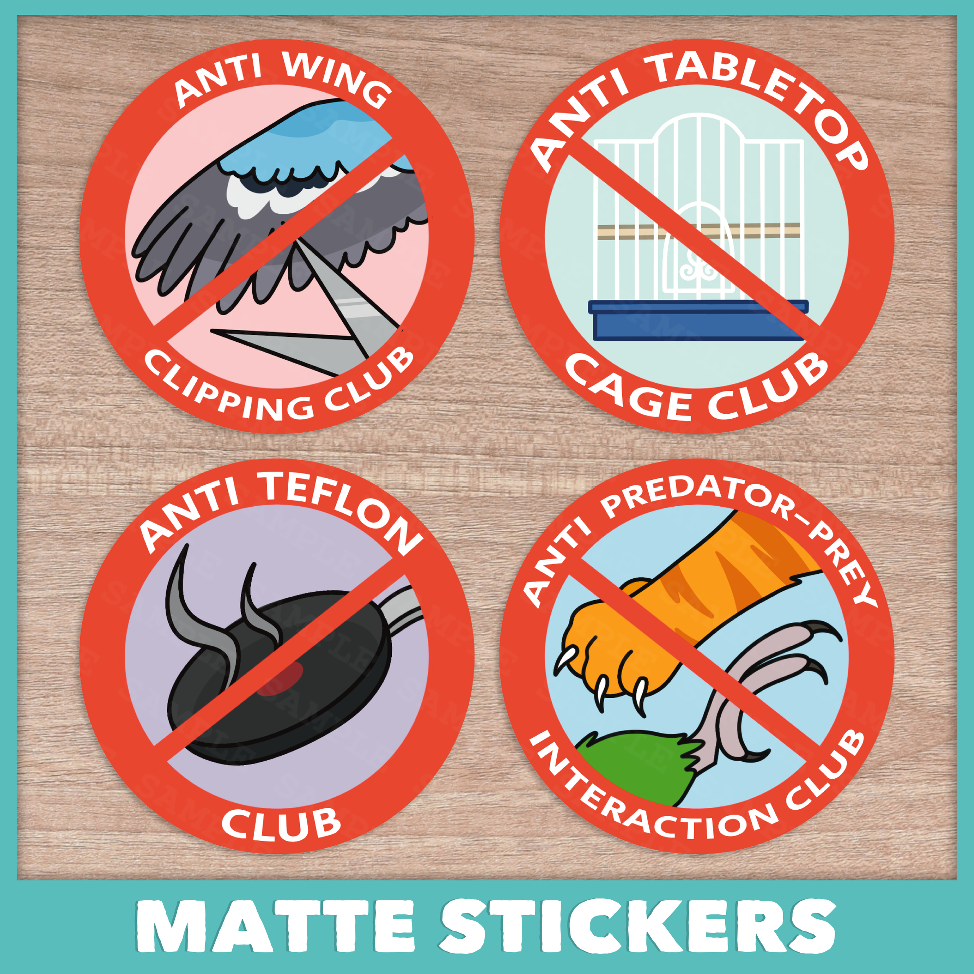 Anti Club Parrot Owner Stickers