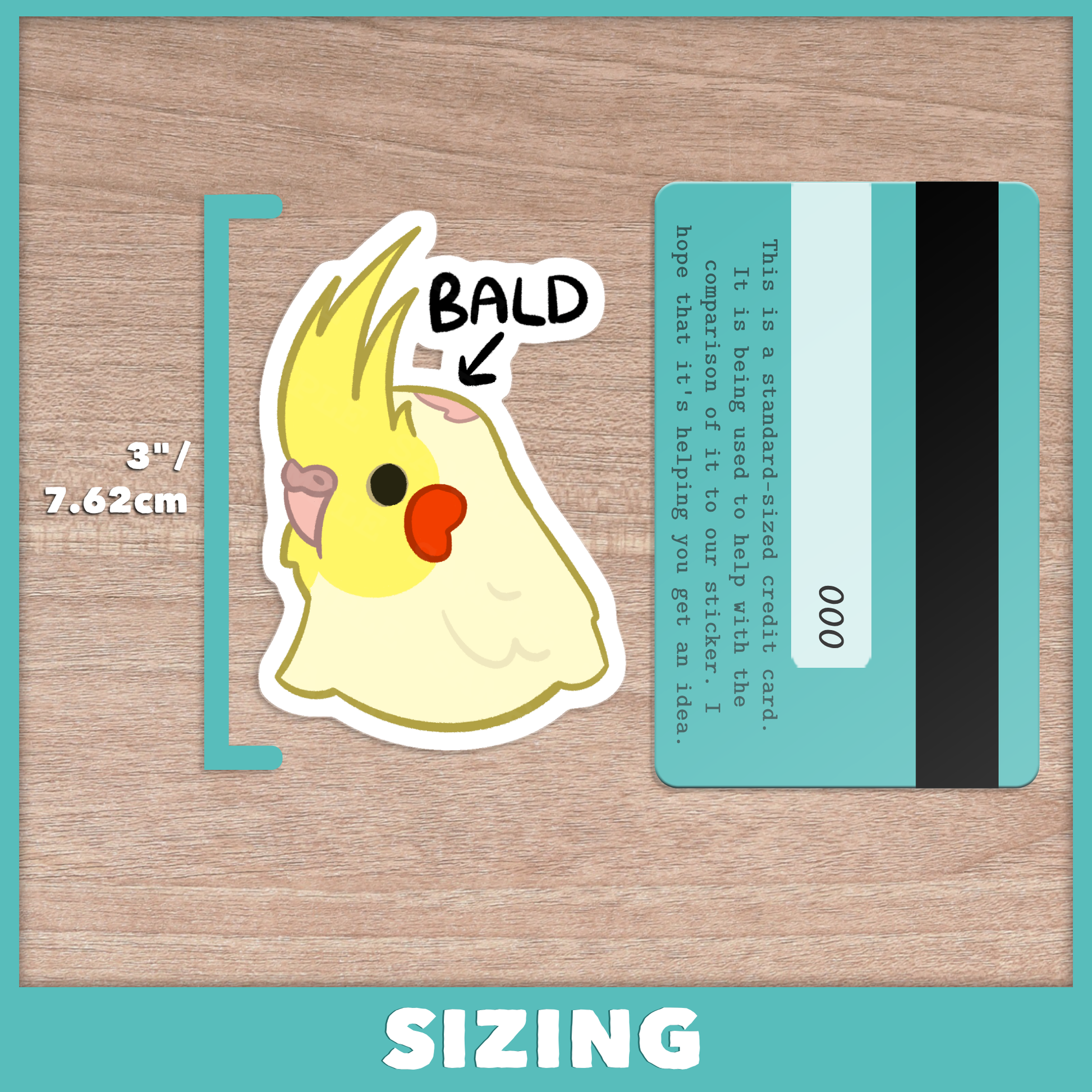 Bald Lutino Cockatiel Sticker