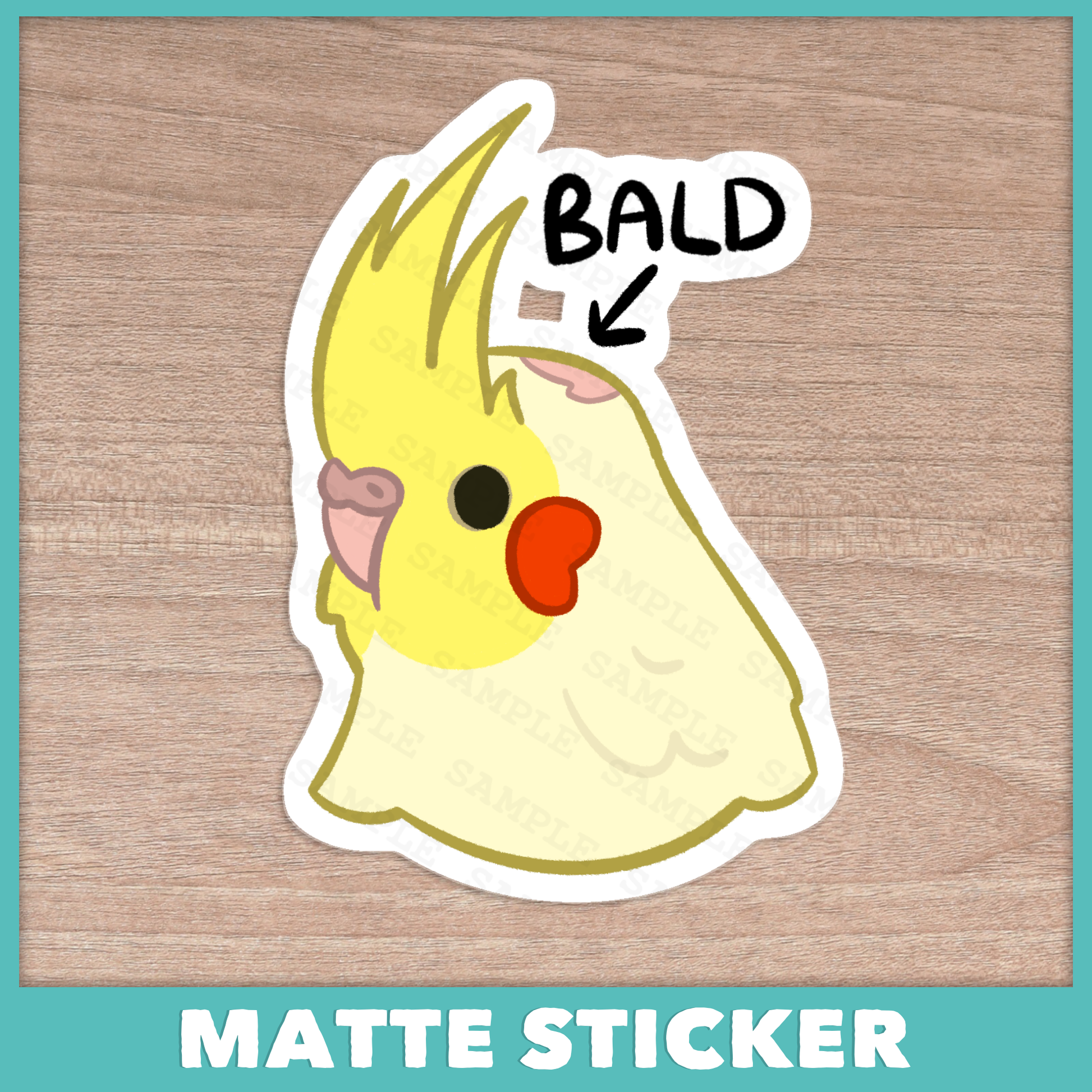 Bald Lutino Cockatiel Sticker