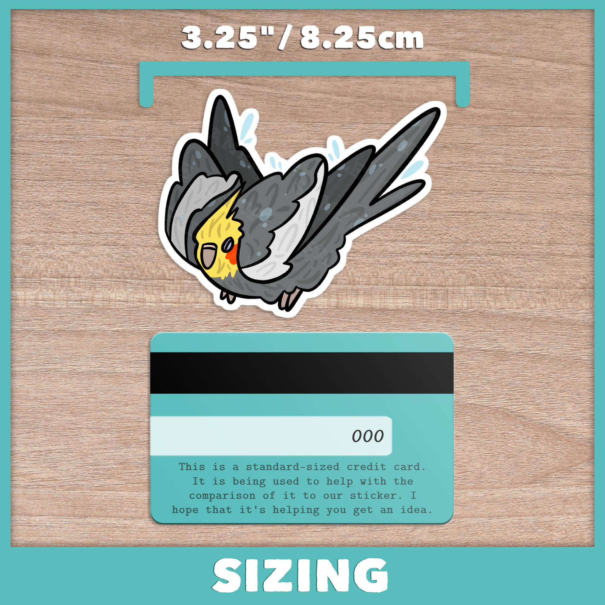Bathtime Cockatiel Sticker