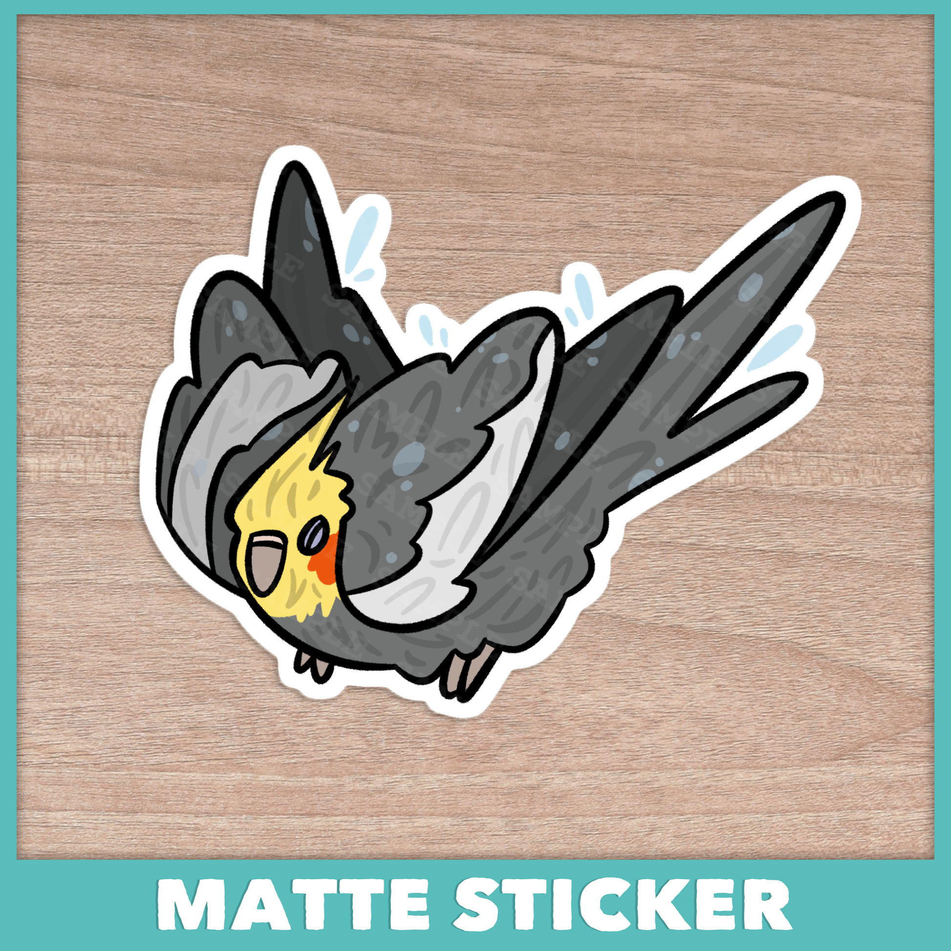 Bathtime Cockatiel Sticker