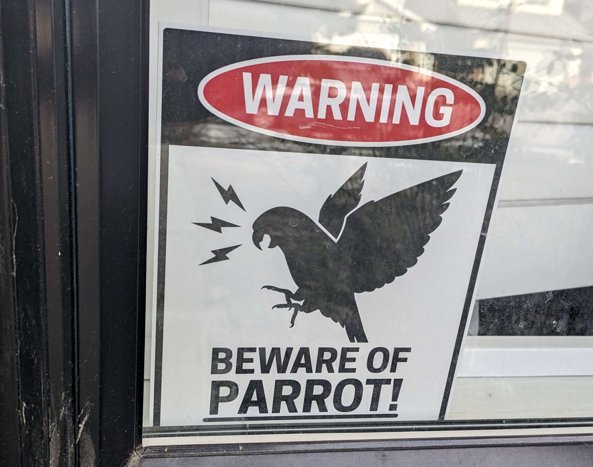 Beware of Parrot Posterboard Sign