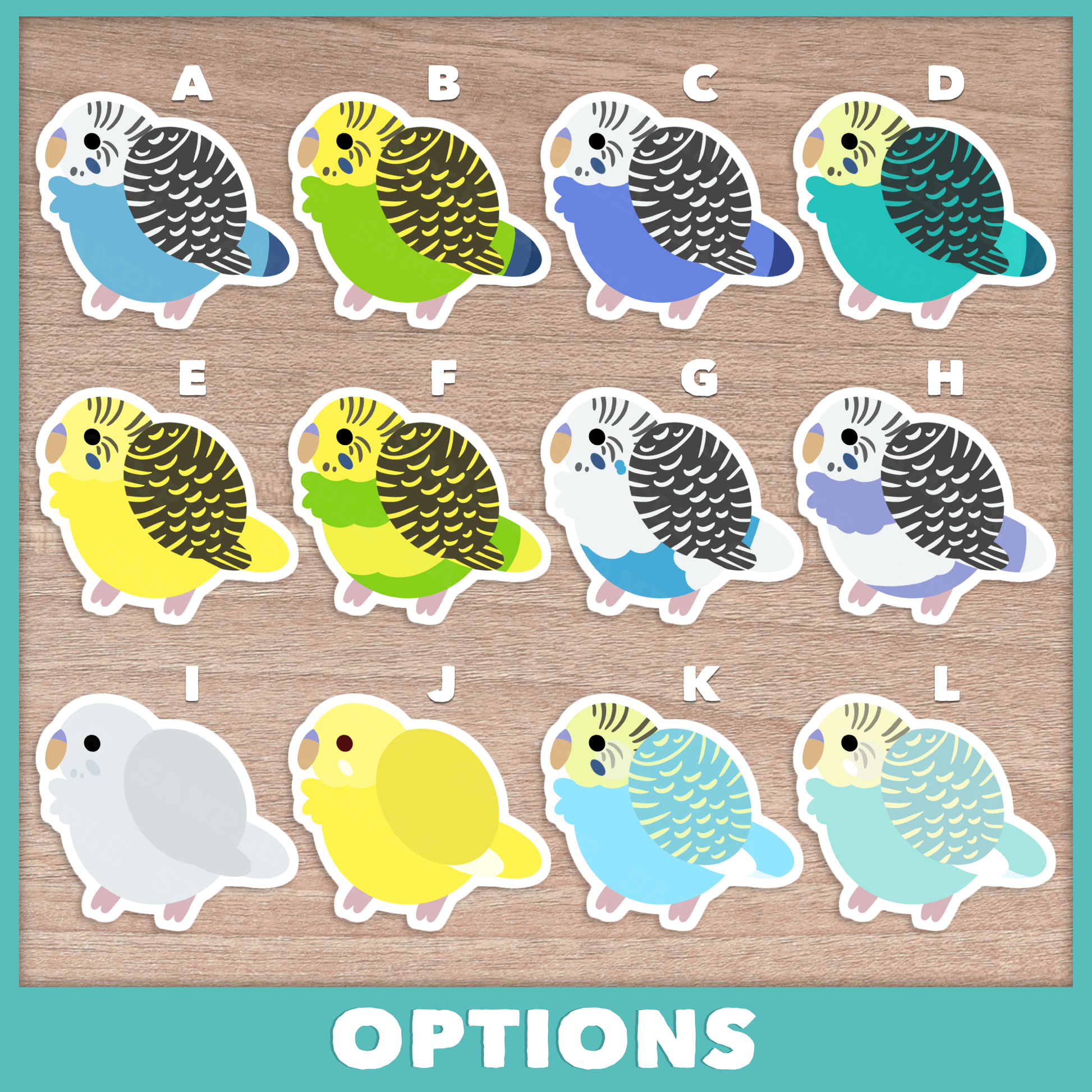 Budgie (Fluffballs) Stickers