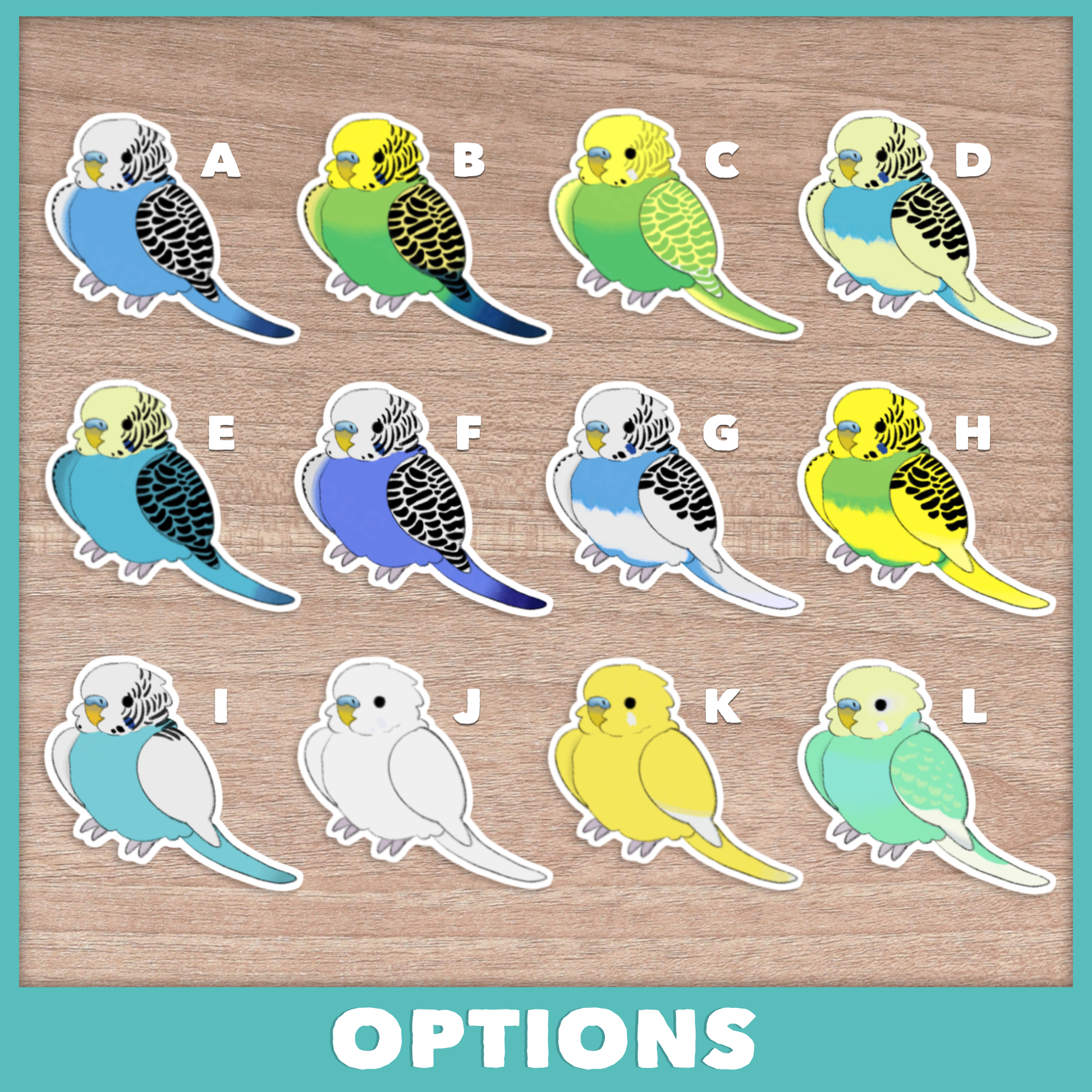 Budgie (Budgerigar) Stickers