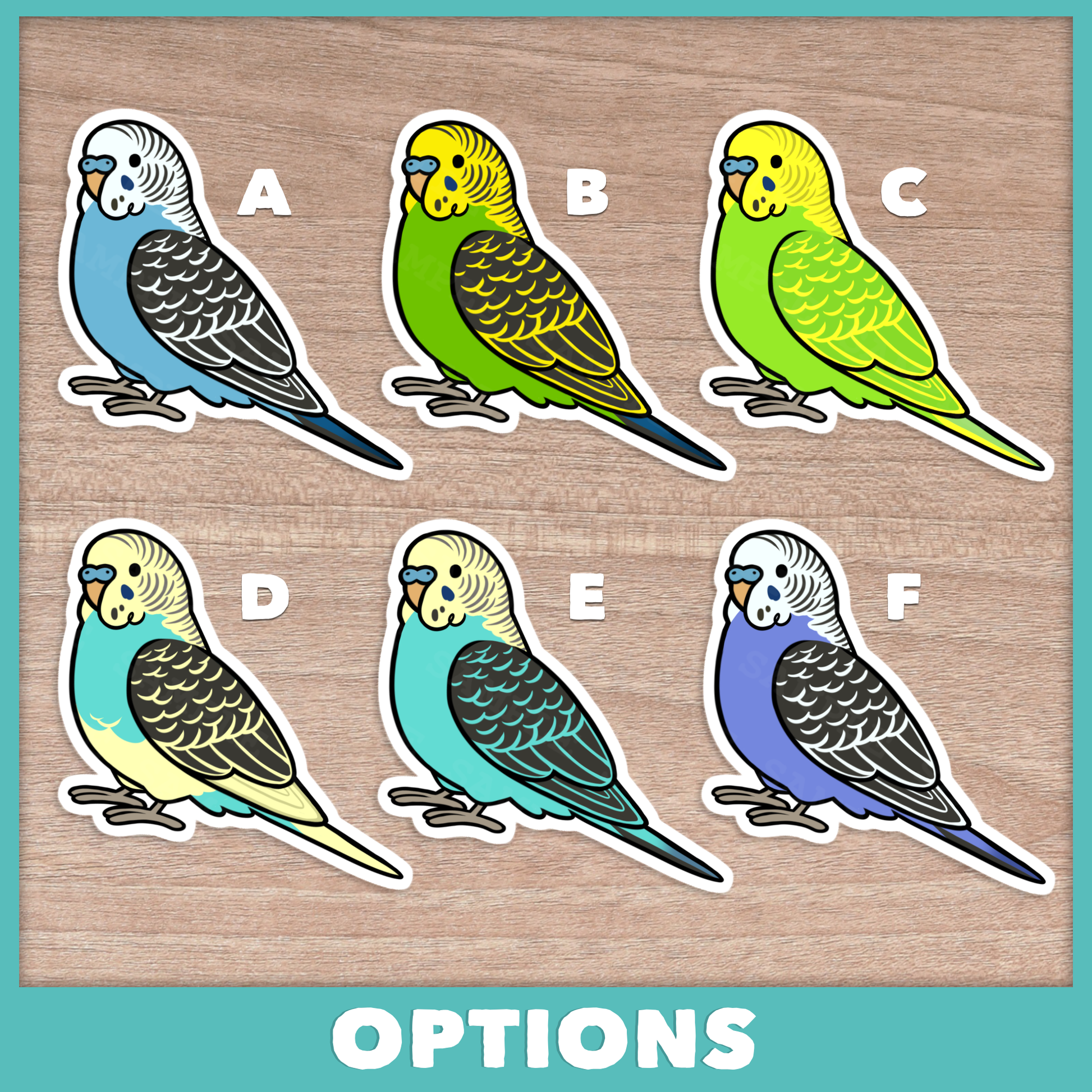 Budgie (Cuties) Stickers