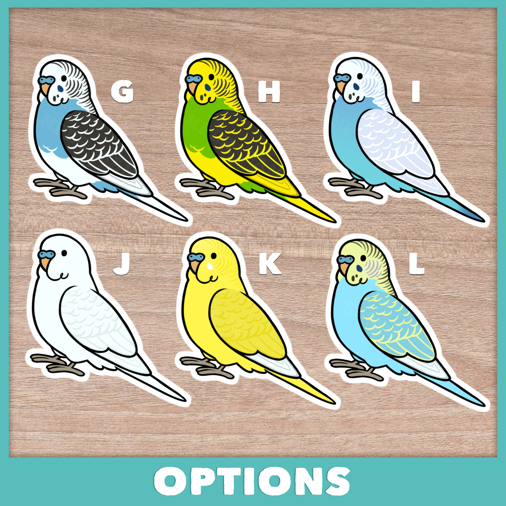Budgie (Cuties) Stickers