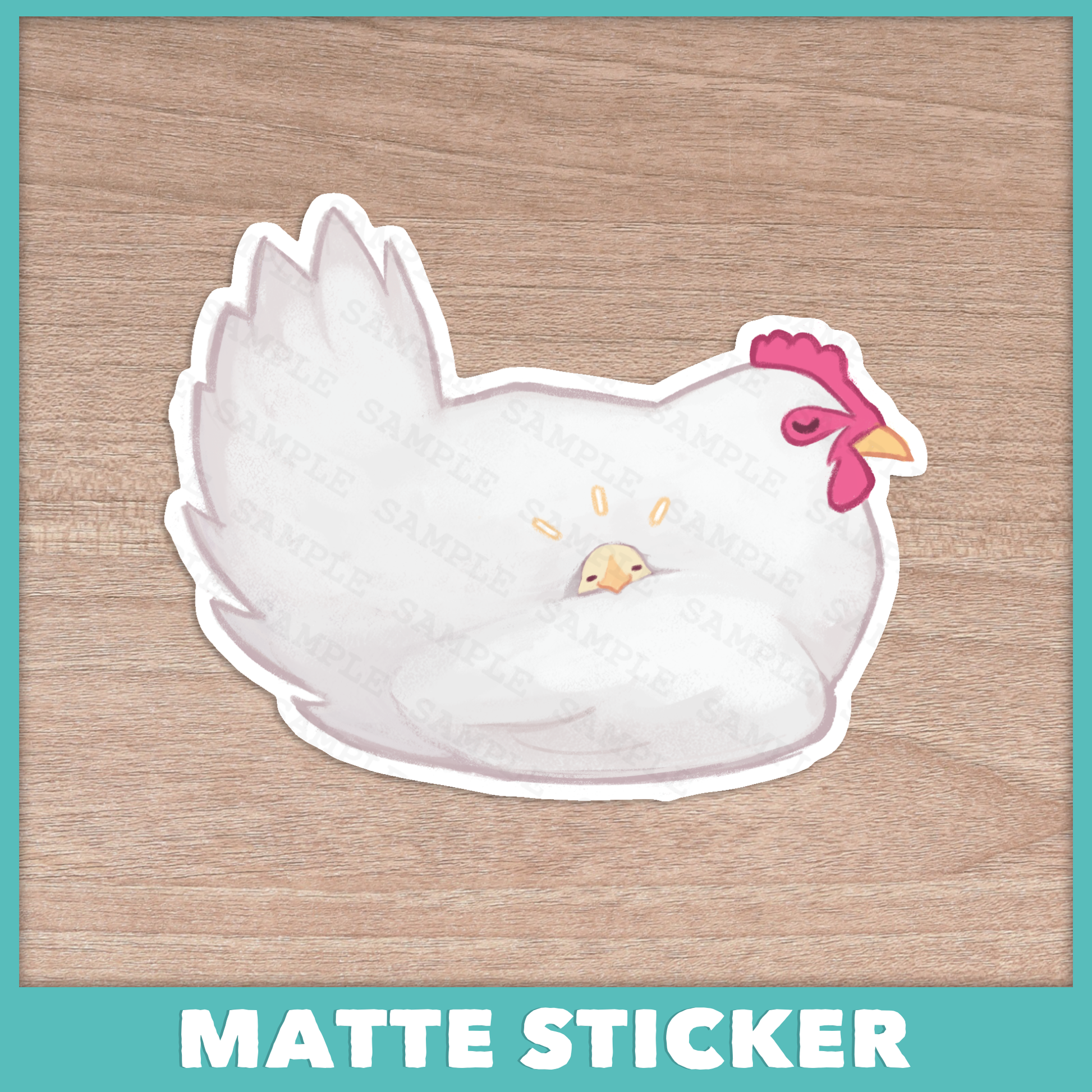 Chicken Mama with Baby Sticker