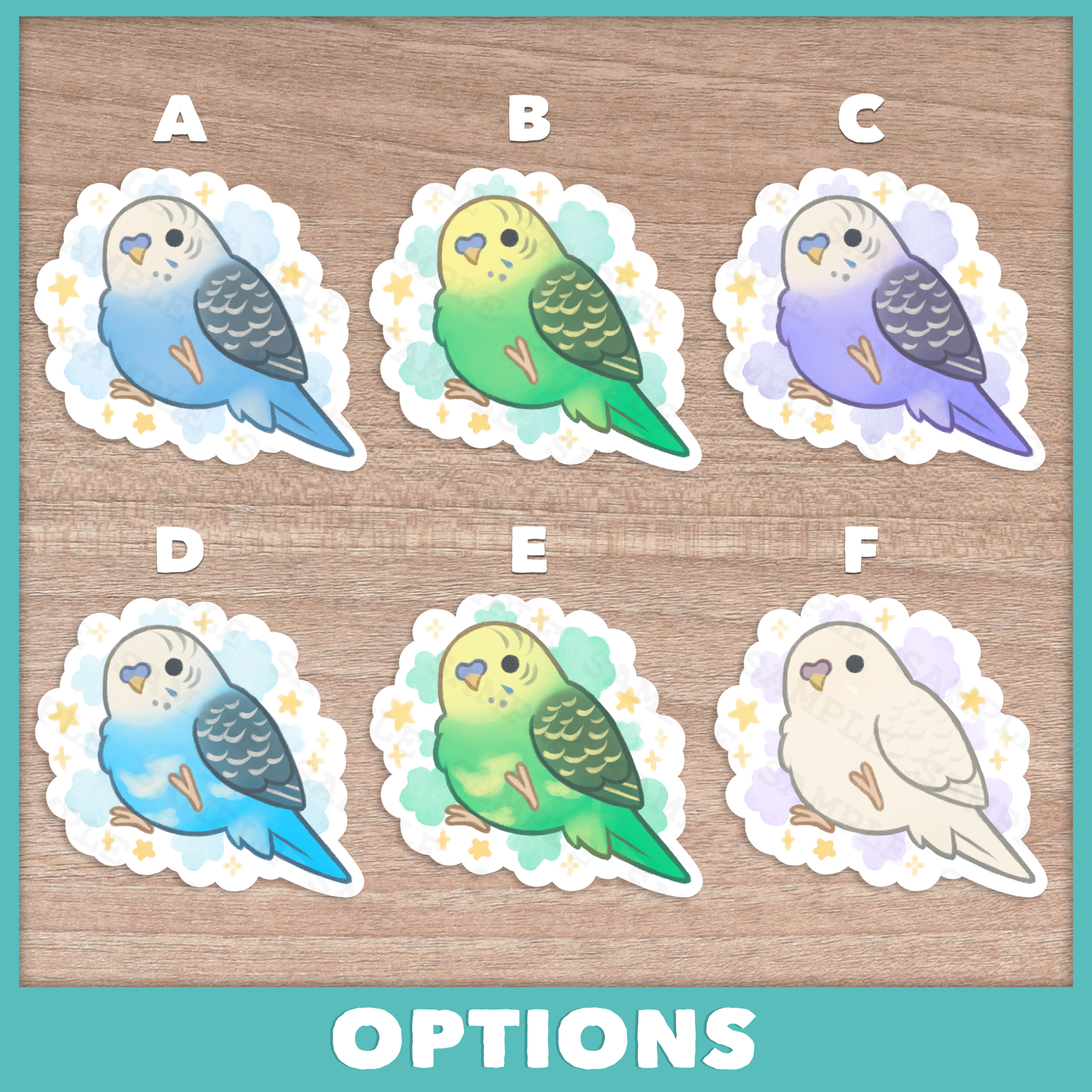 Cloudy Budgie Stickers