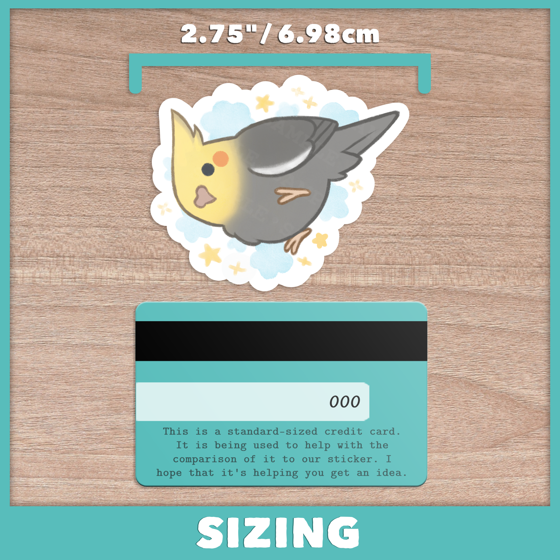 Cloudy Cockatiel Stickers