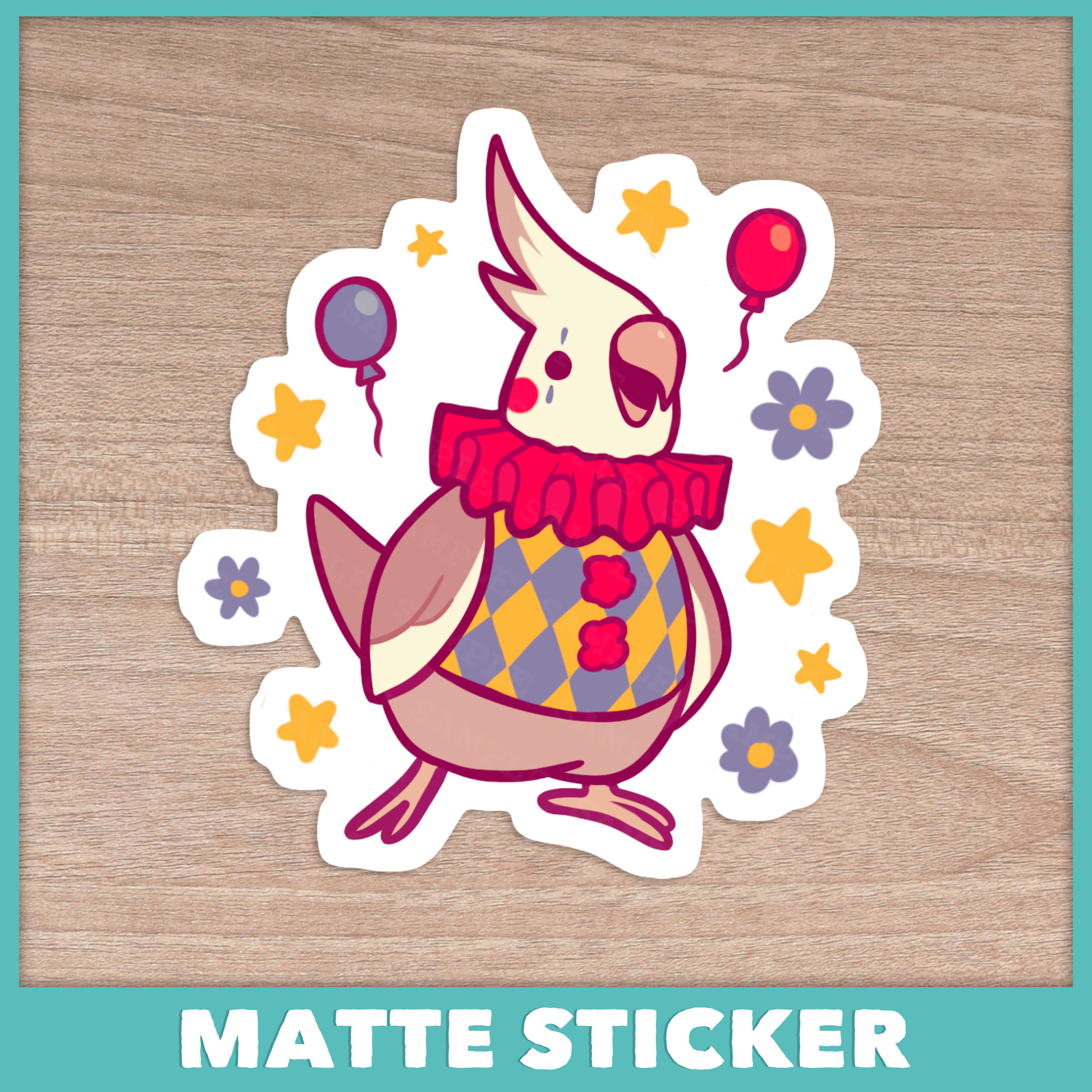 Clown Cockatiel Sticker