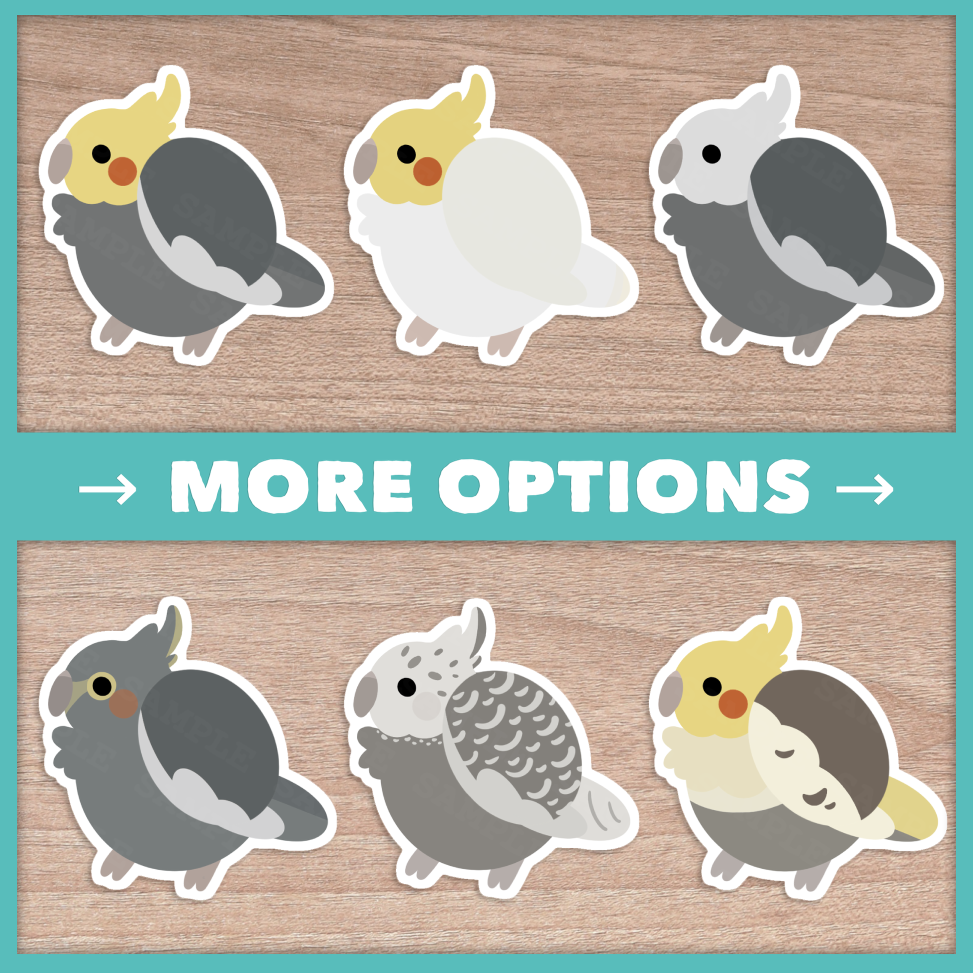 Cockatiel Fluffballs Stickers