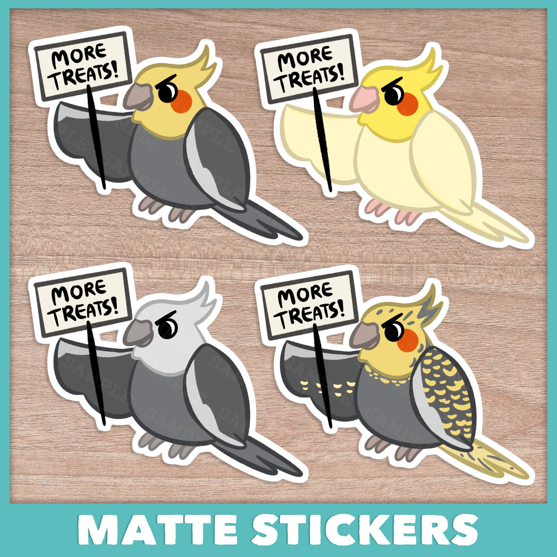 Cockatiel Protest Stickers