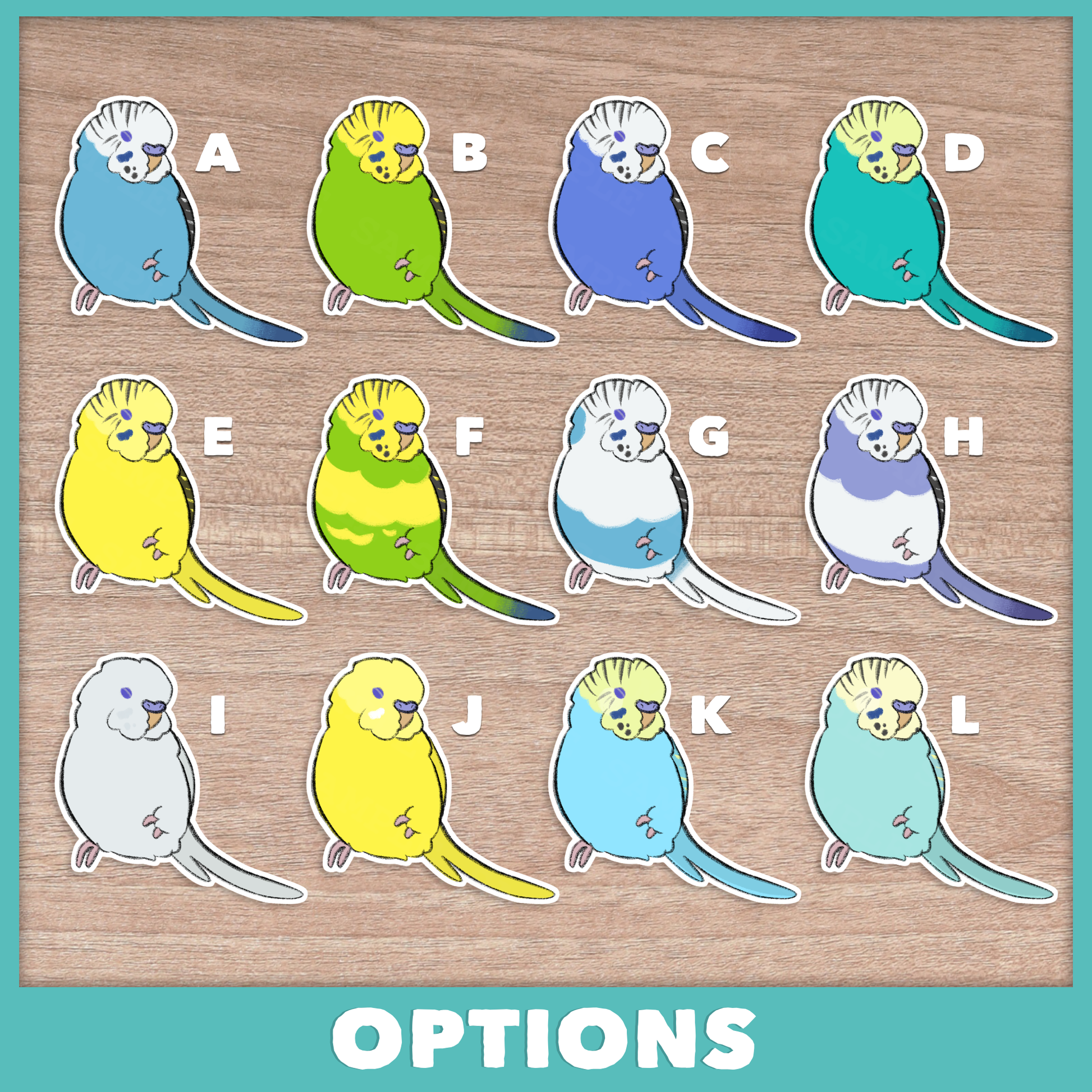 Cozy Budgie Stickers