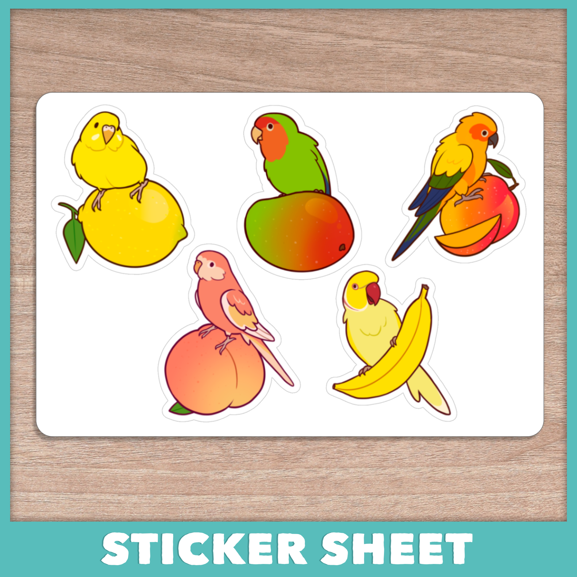 Fruity Parrot Sticker Sheet