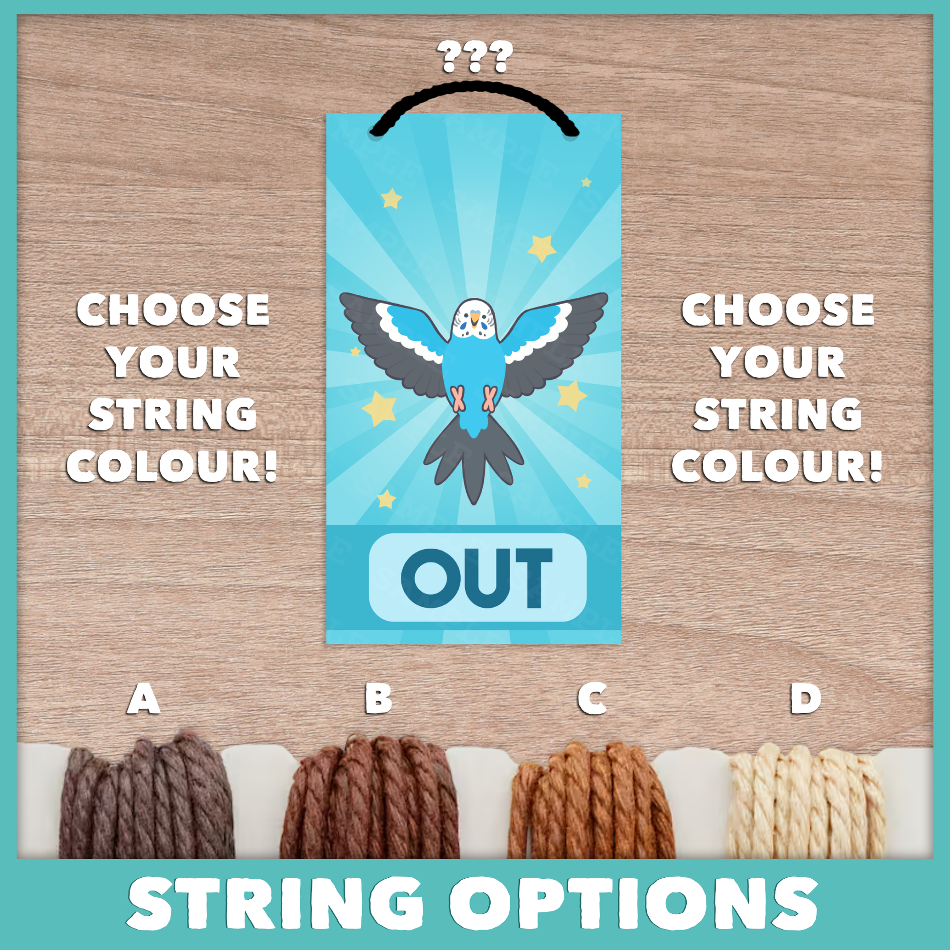 In/Out of Cage Door Hanger (Budgie) - 2025 Version!