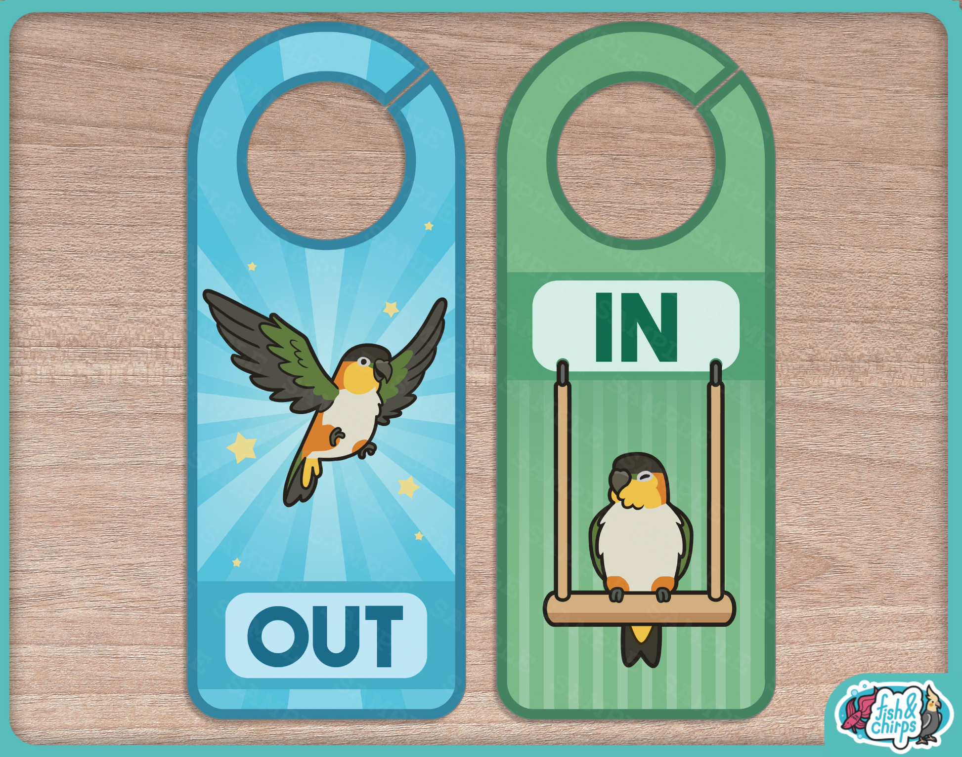 In/Out of Cage Door Hangers (Old Style)