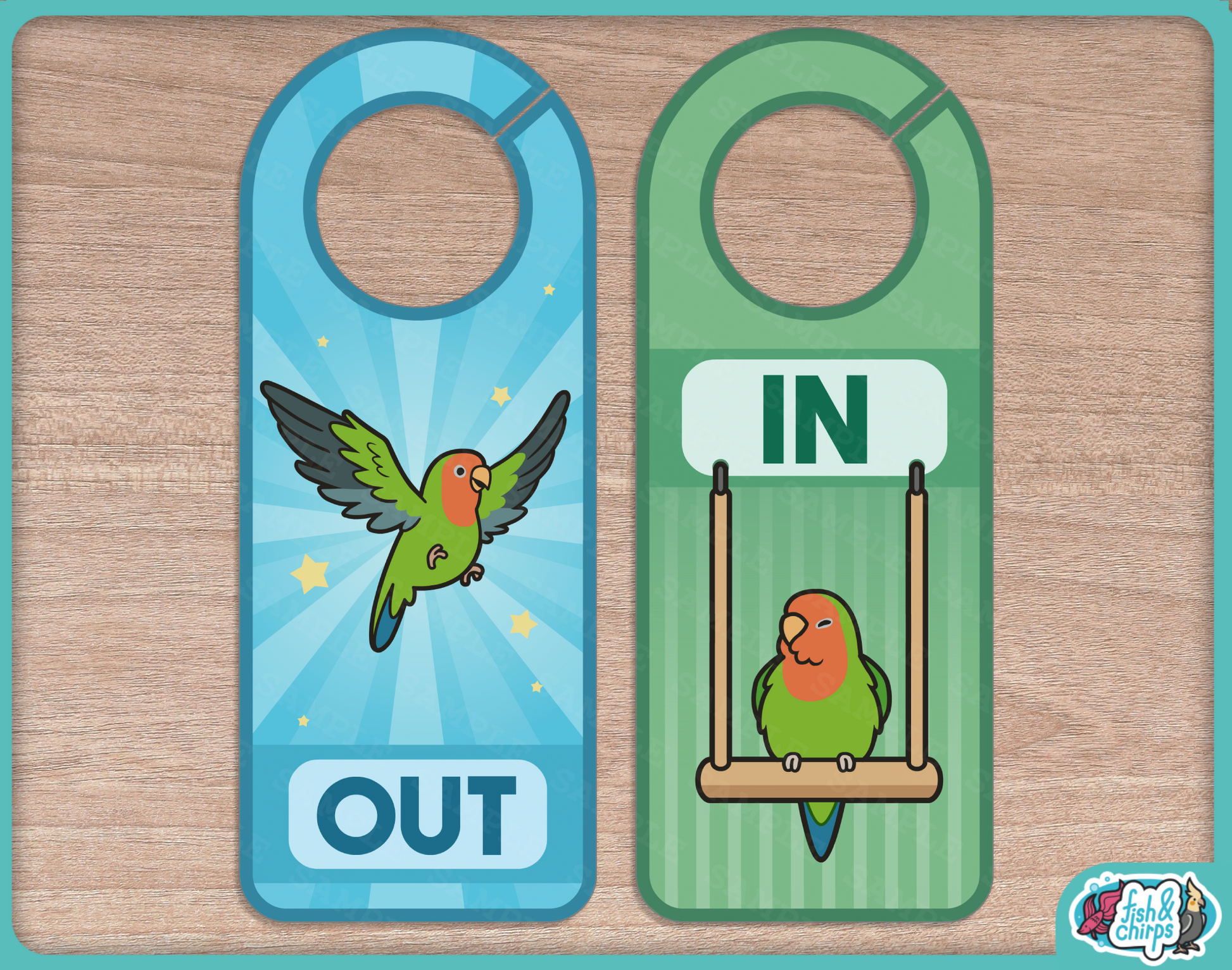 In/Out of Cage Door Hangers (Old Style)