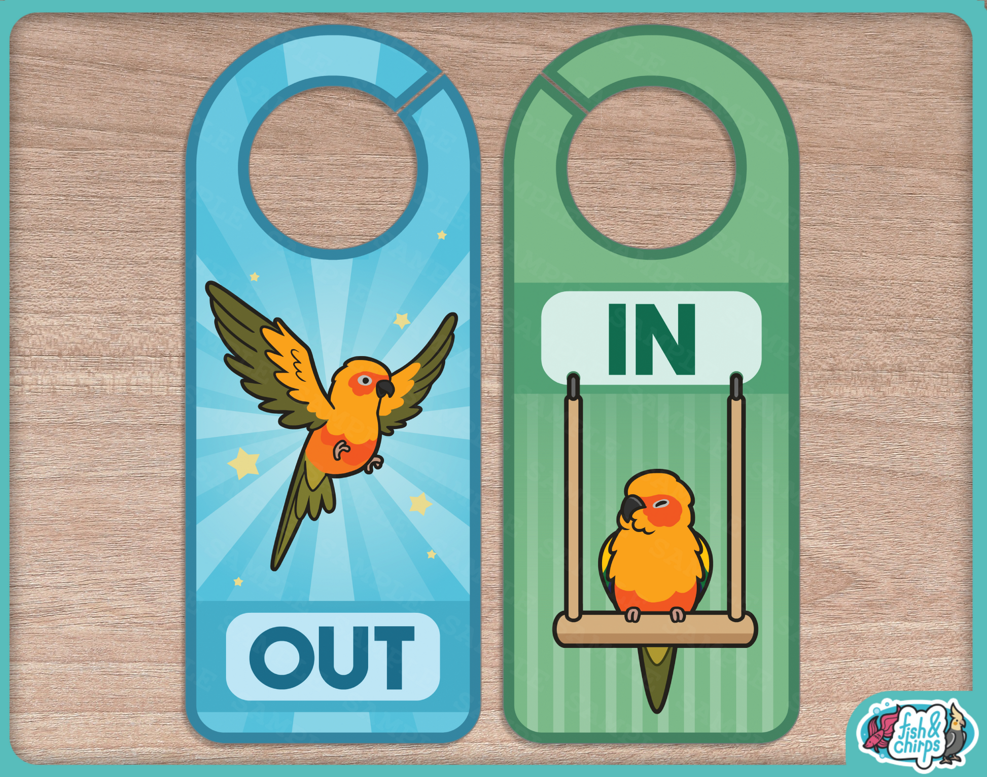 In/Out of Cage Door Hangers (Old Style)