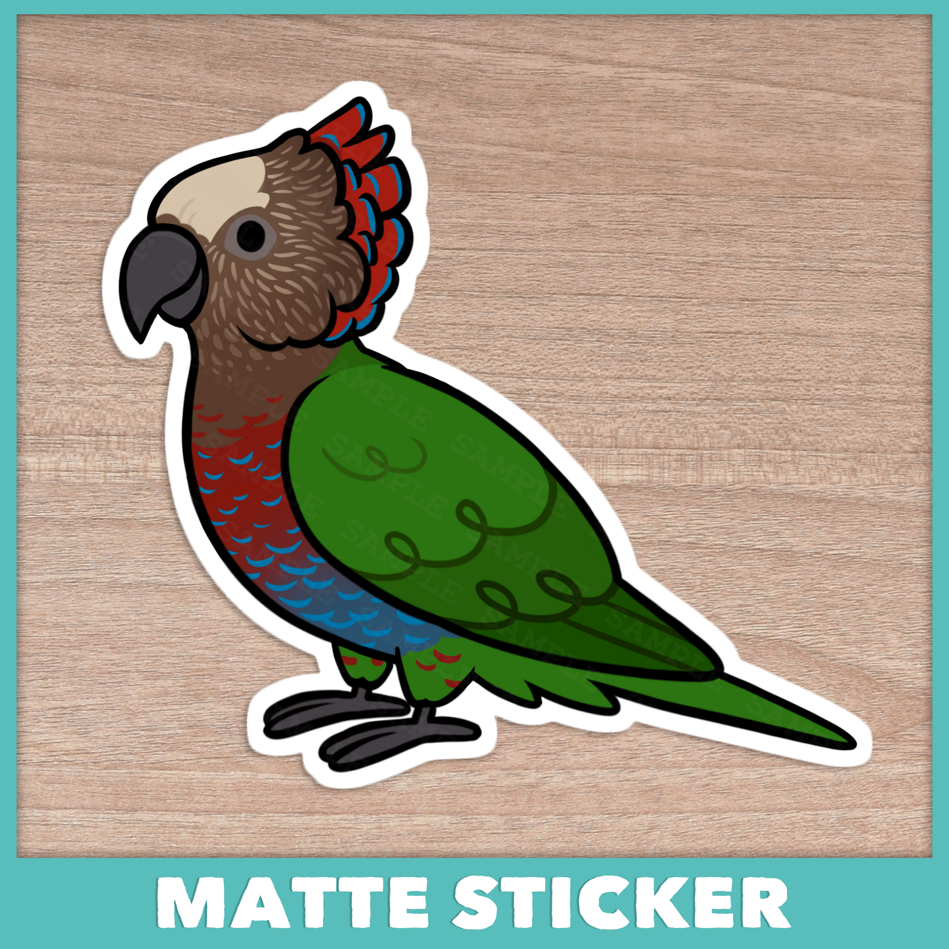 Hawk-headed Parrot (Cuties) Sticker