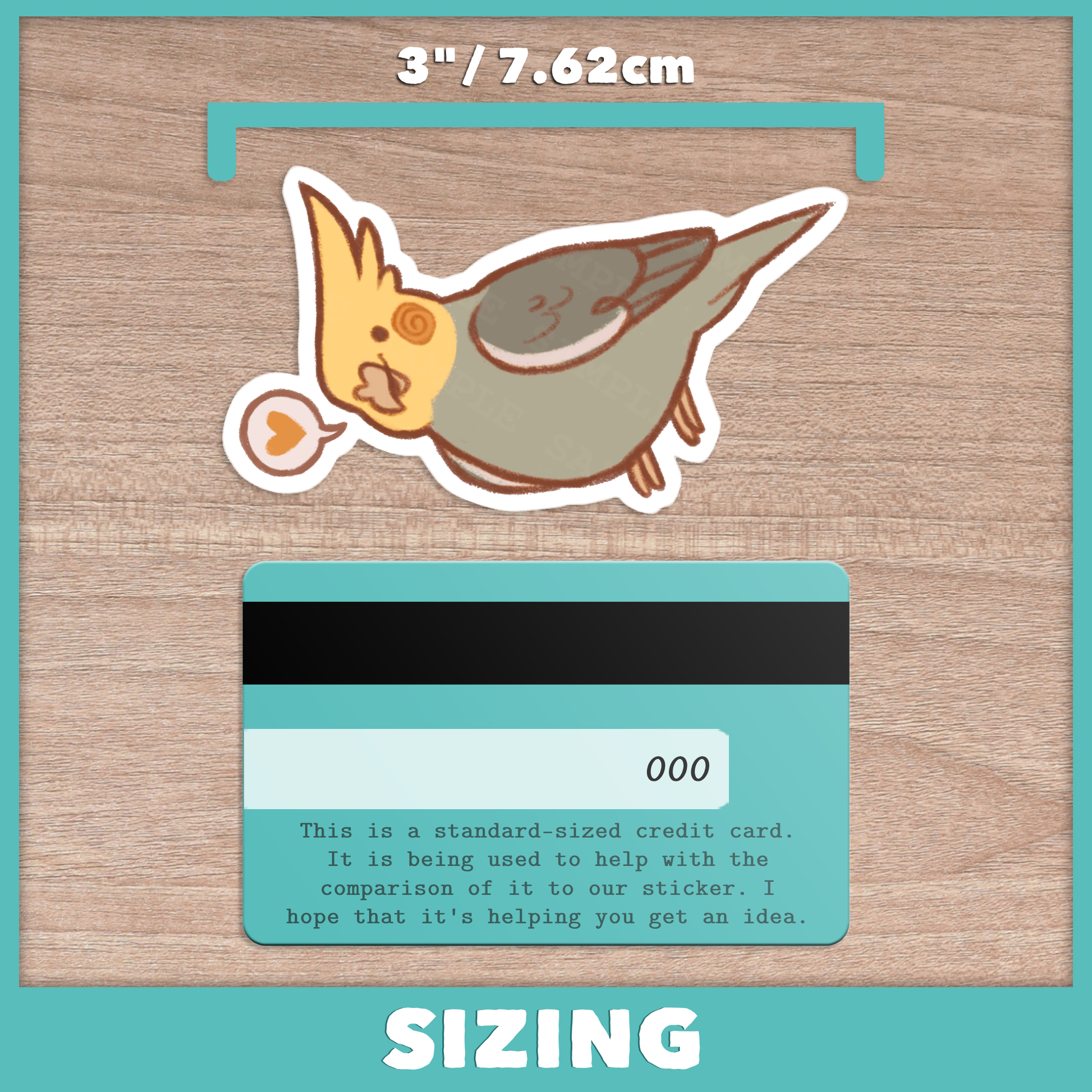 Cockatiel Heart Sticker