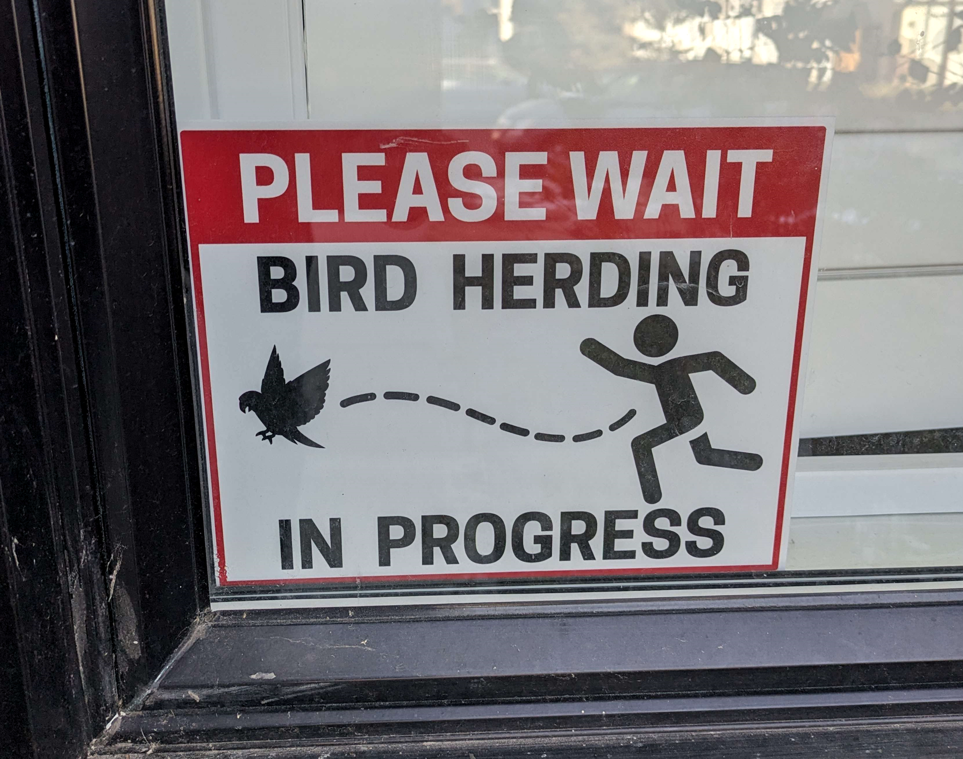 Bird Herding Posterboard Sign