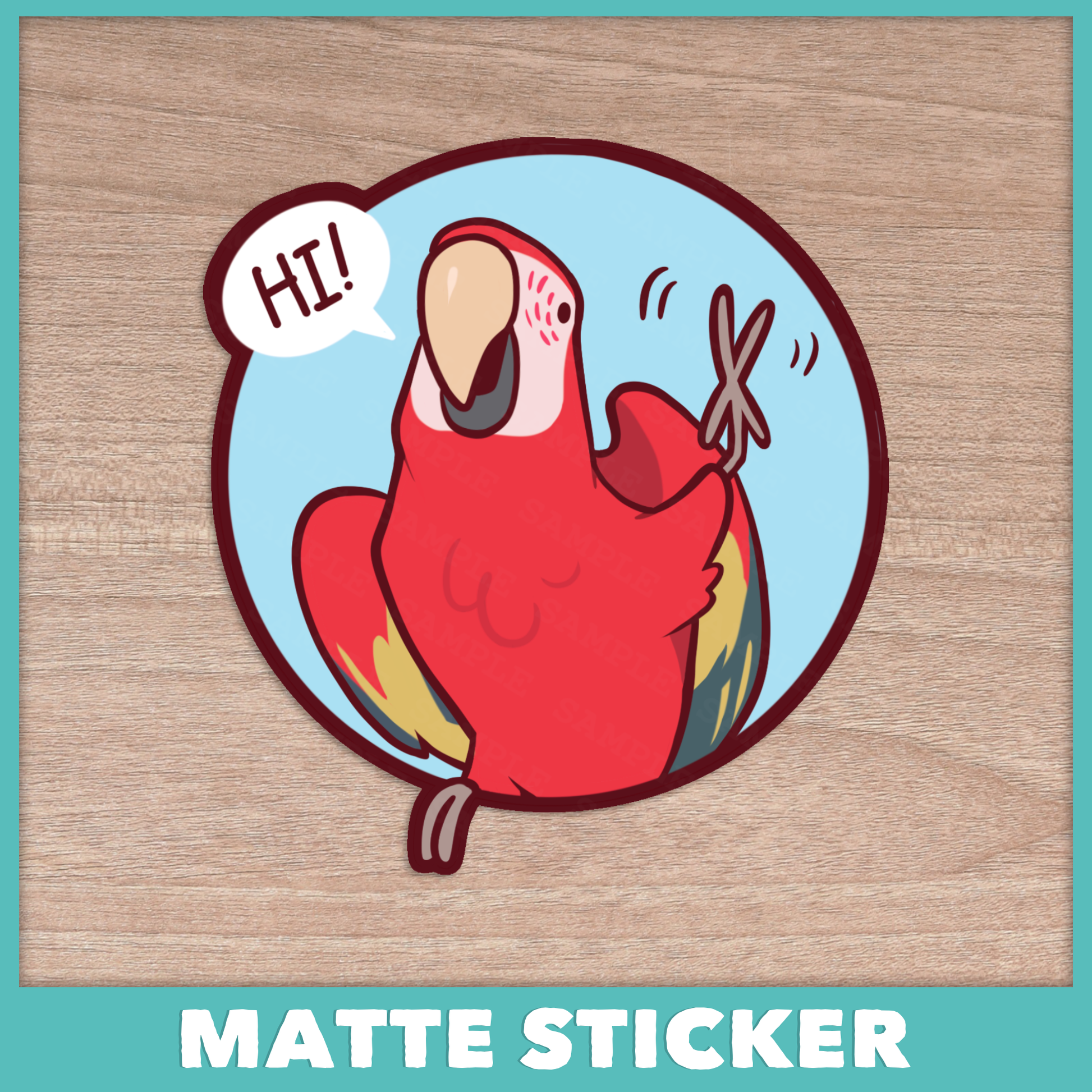 Hi Macaw Sticker