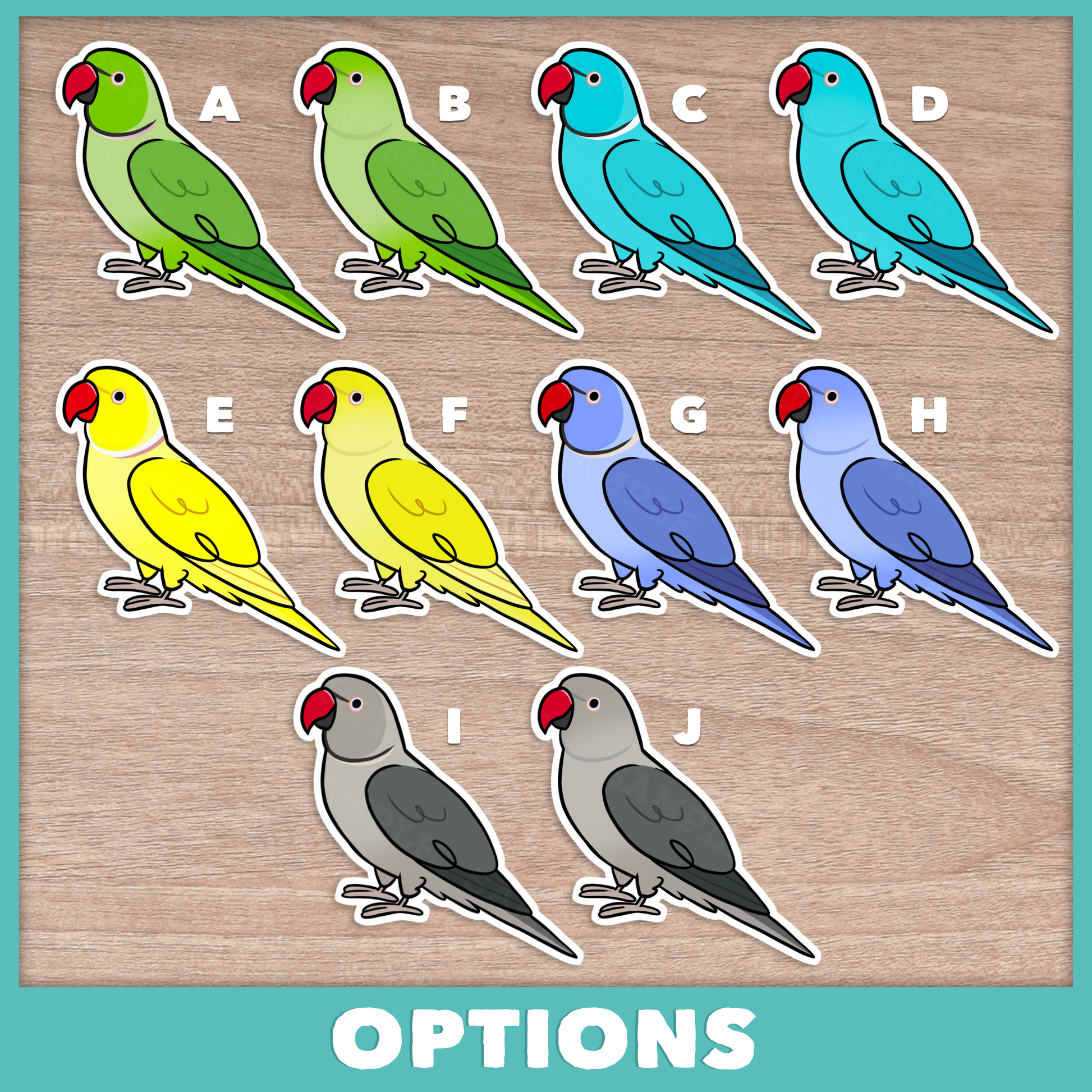 Indian Ringneck (Cuties) Stickers