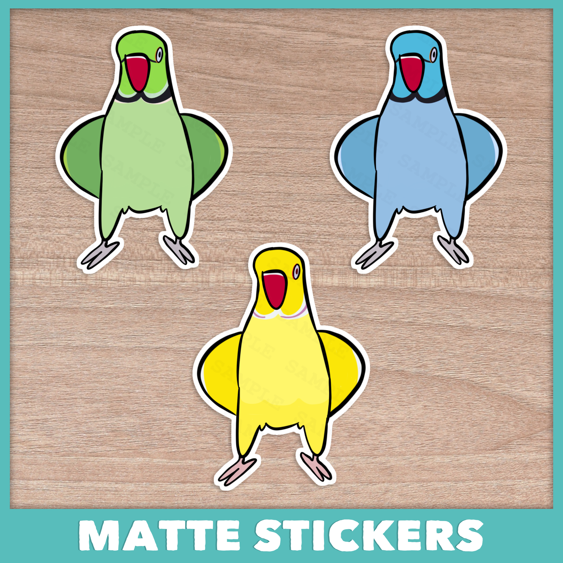 Ringneck Wings Out Stickers