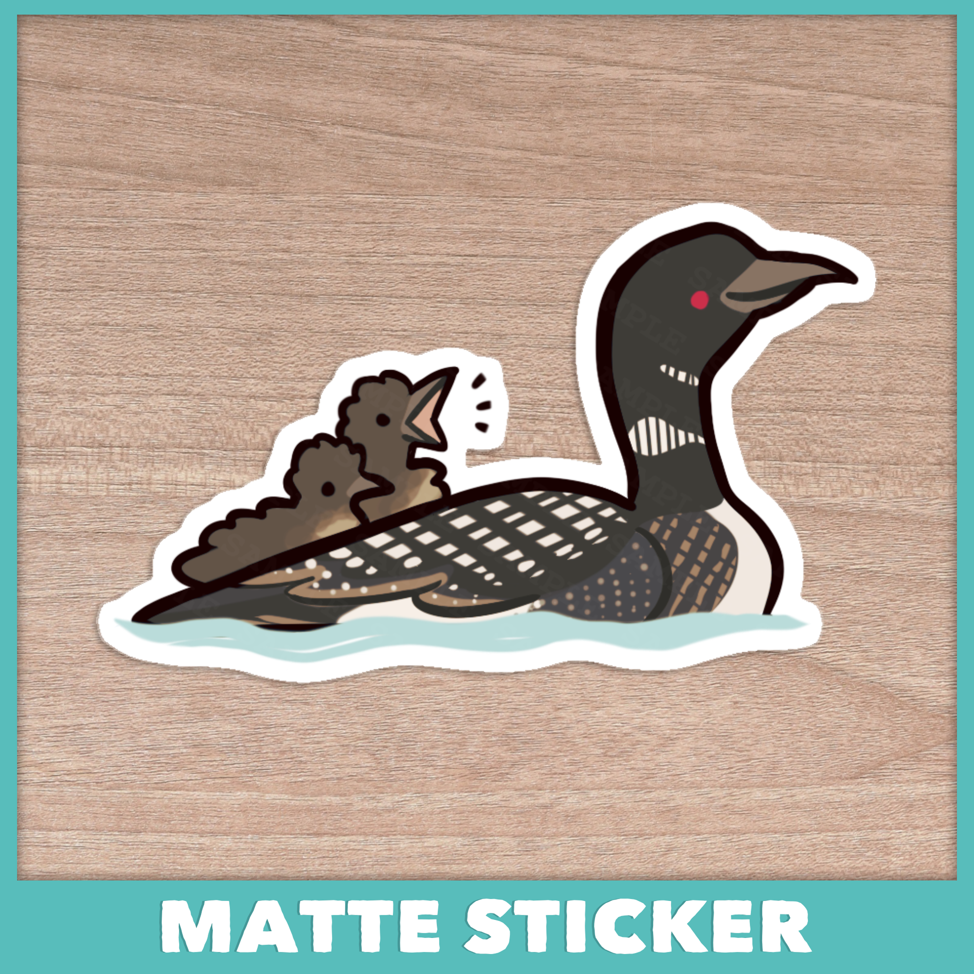 Mama Loon with Babies Sticker
