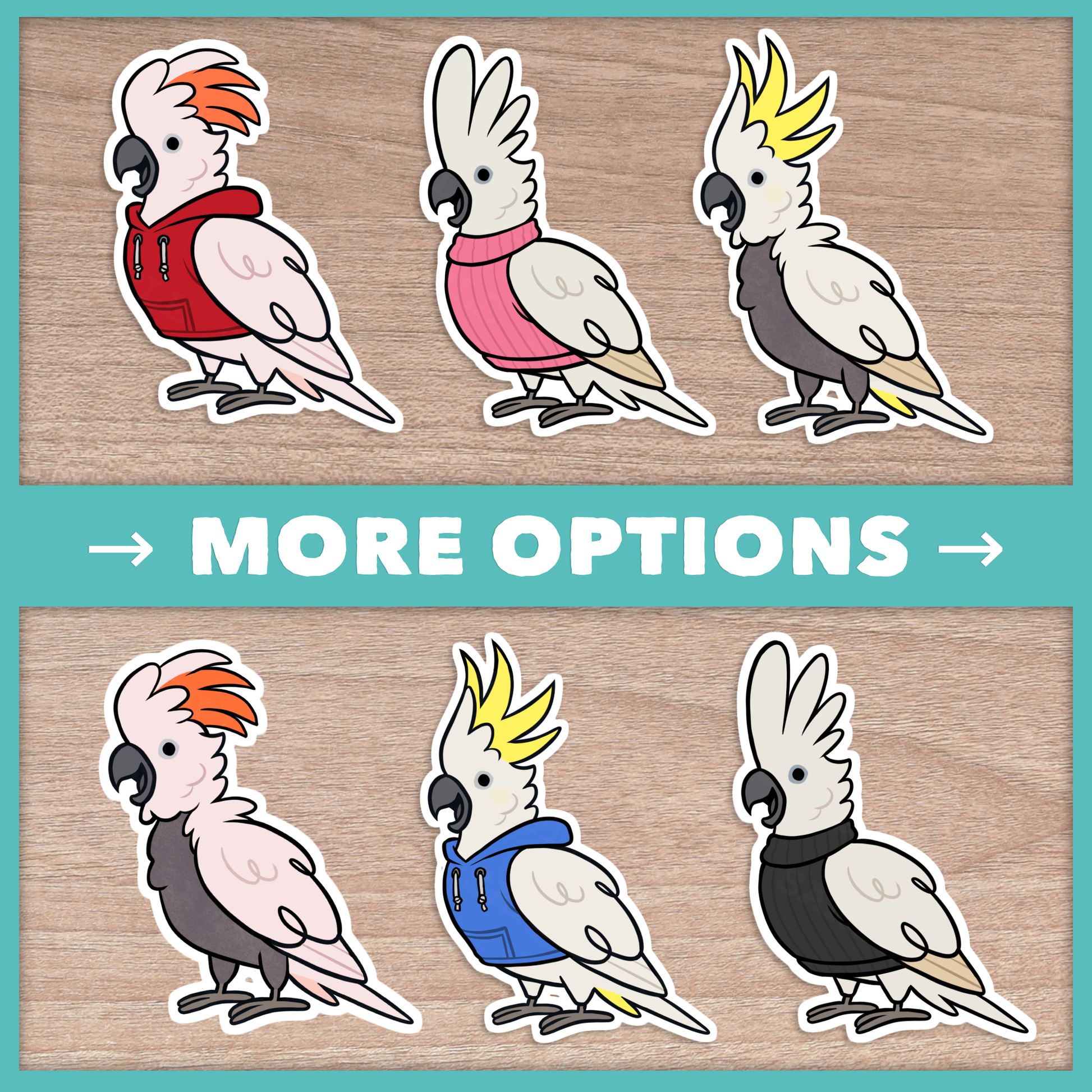 Cockatoo Pluckers (Cuties) Stickers