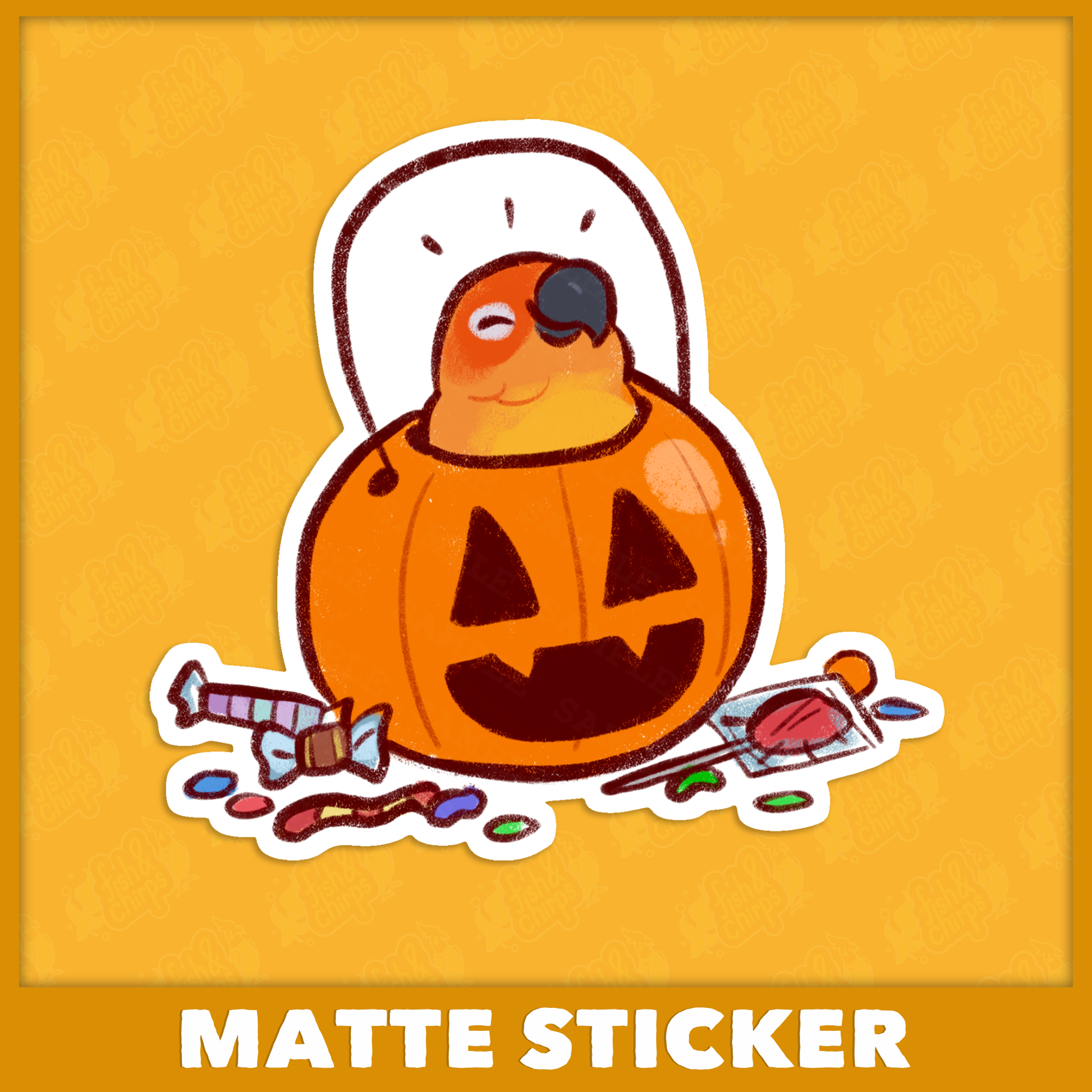 Candy Pumpkin Sun Conure Sticker