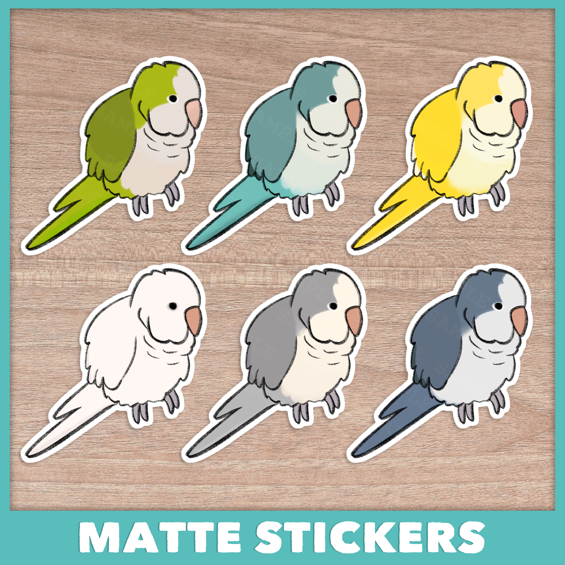 Quaker Parrot Stickers