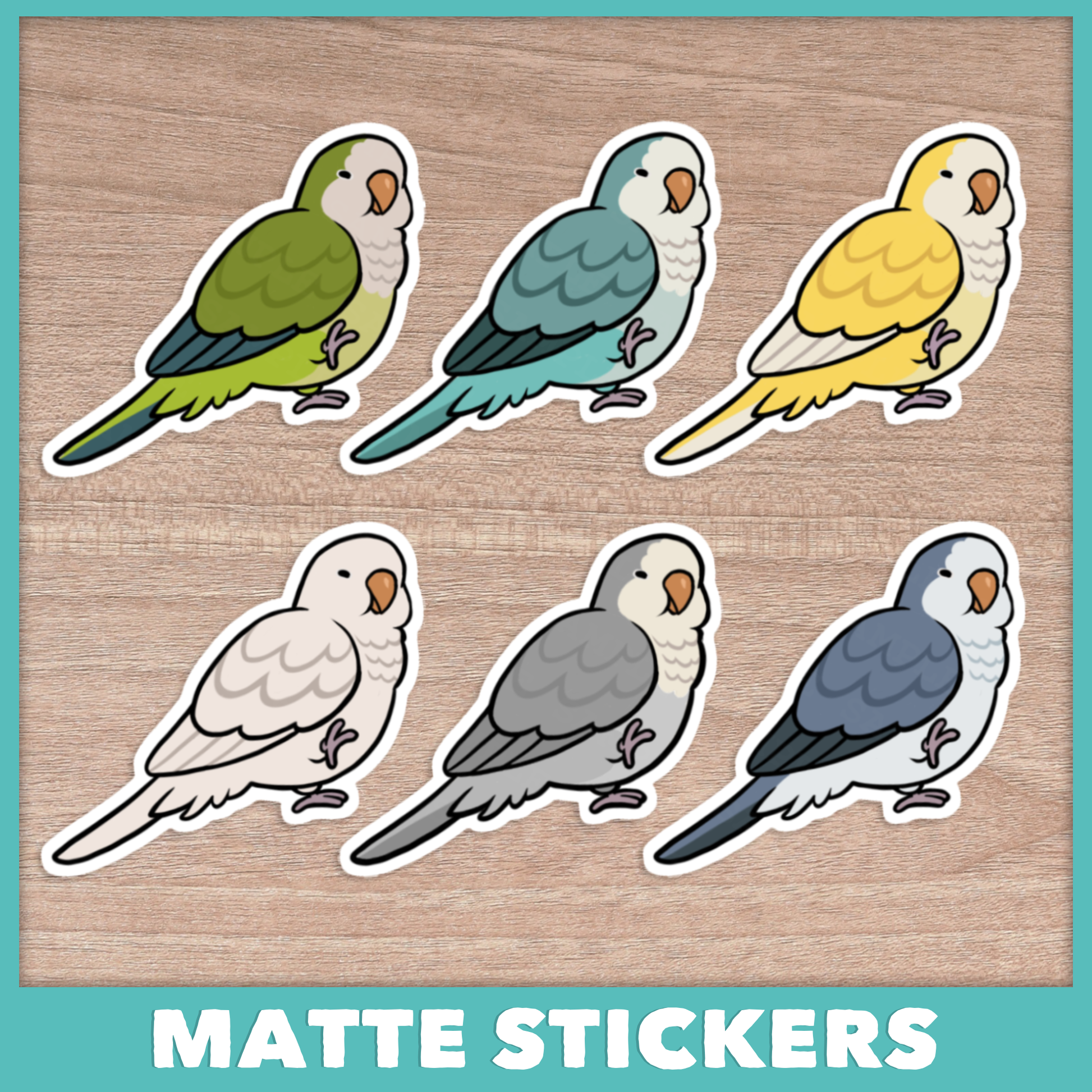 Quaker Parrot (Cuties) Stickers