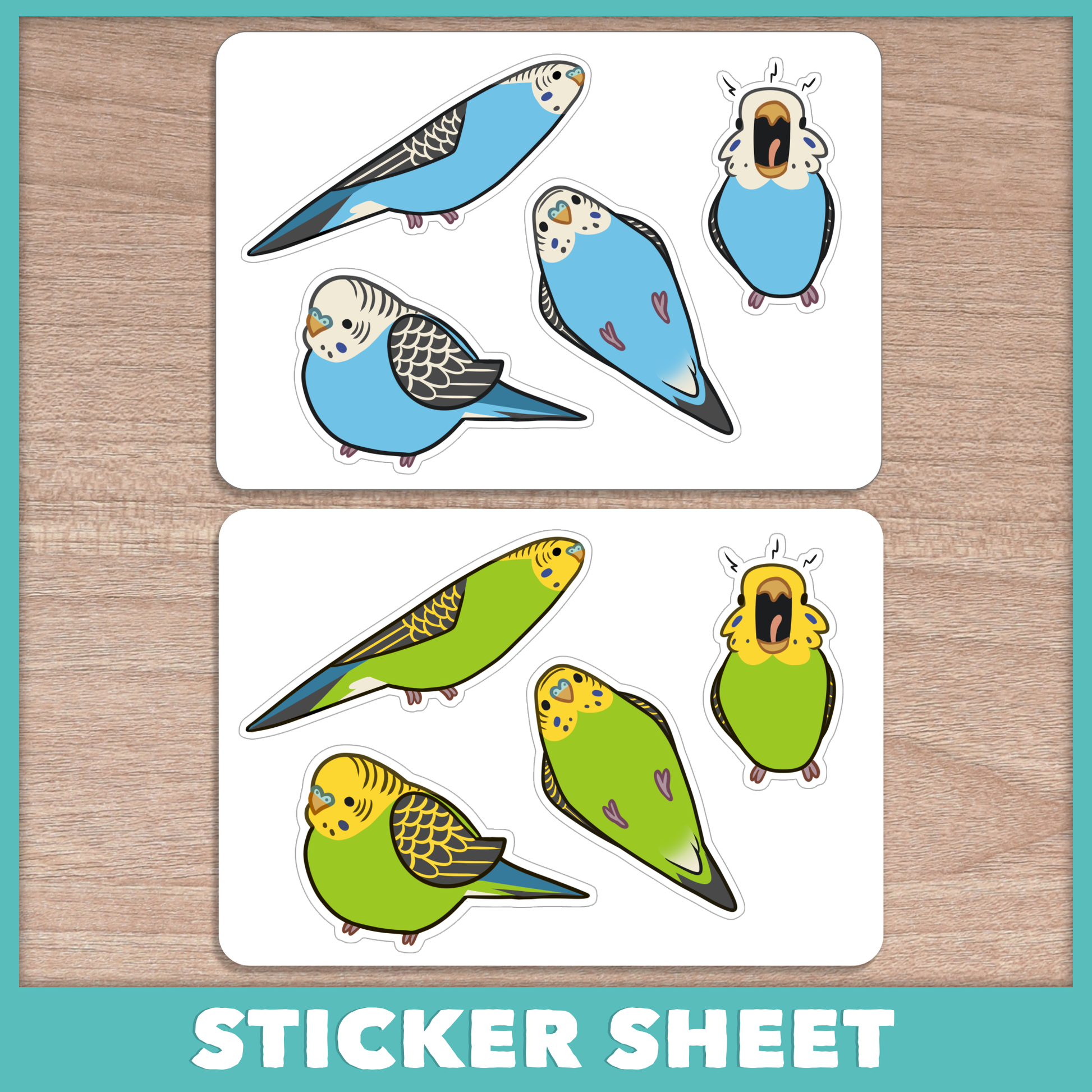 Silly Budgies Sticker Sheets