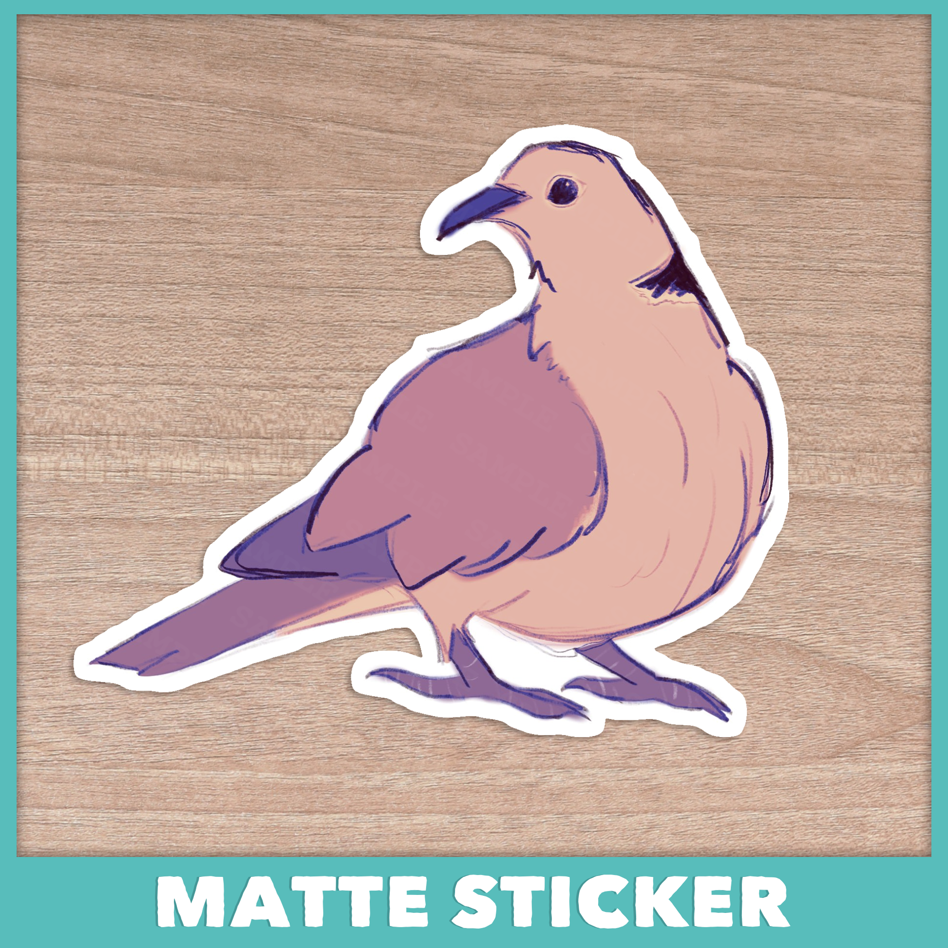 Sketchy Ring-necked Dove Sticker