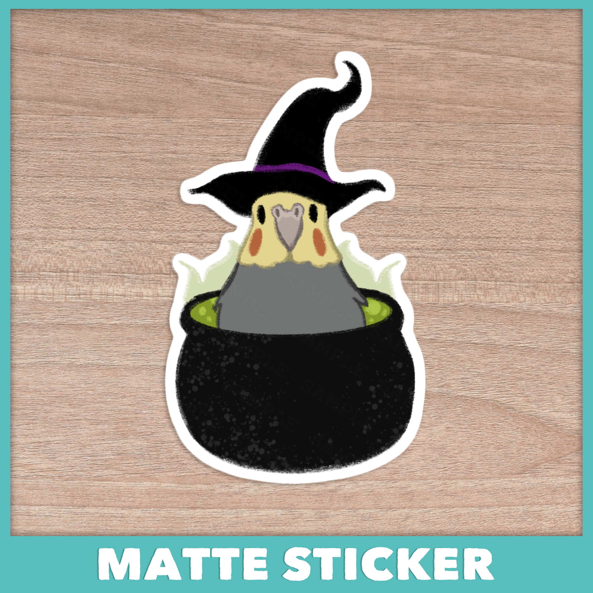 Spooky Witch Cockatiel Sticker