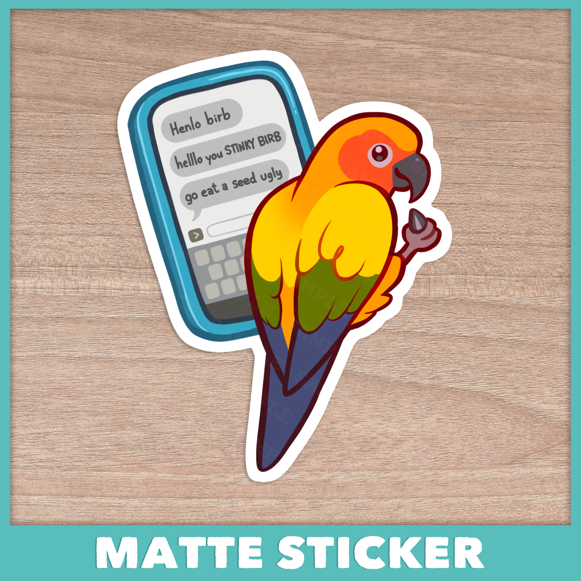 STINKY Birb Sun Conure Sticker