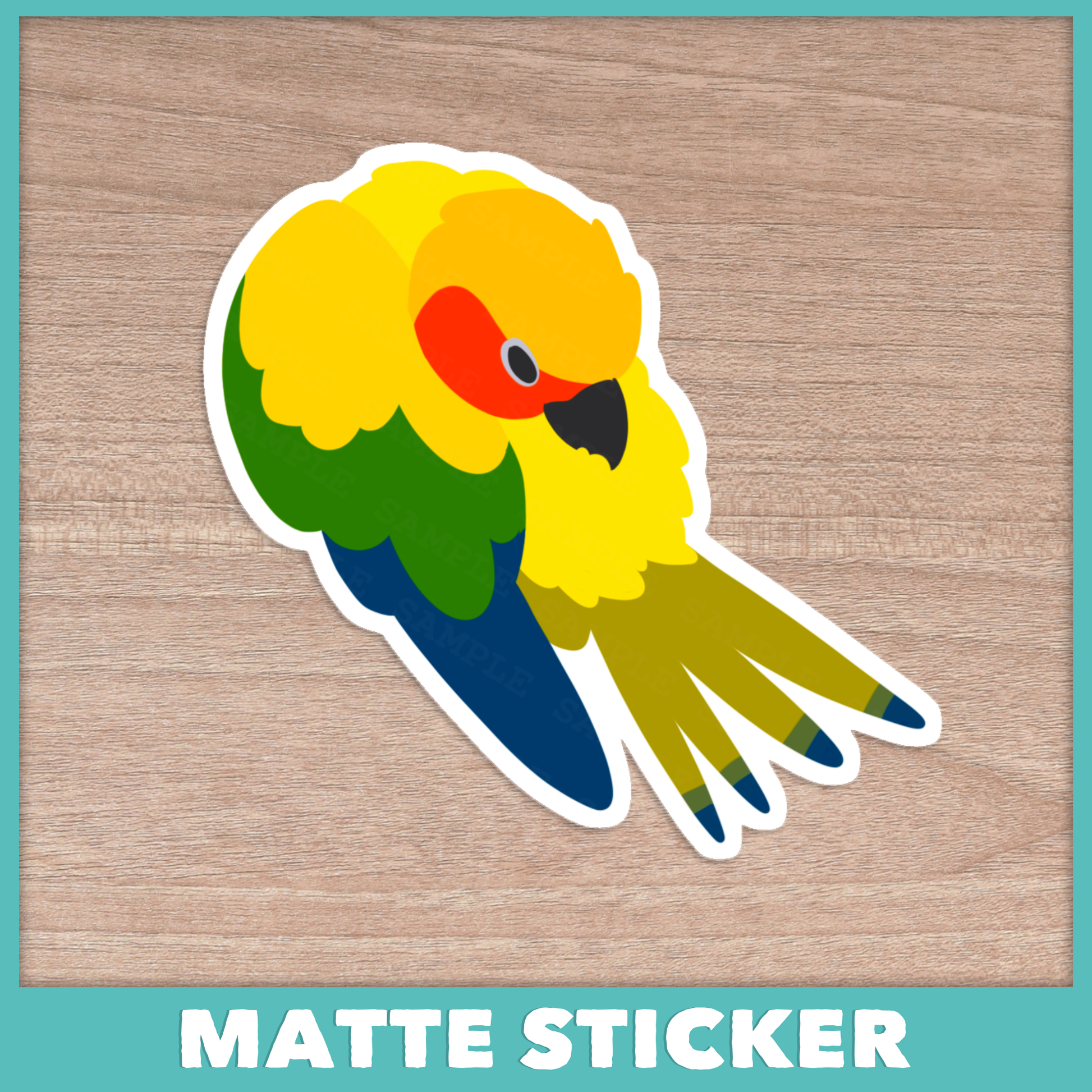 Sun Conure Preening Sticker