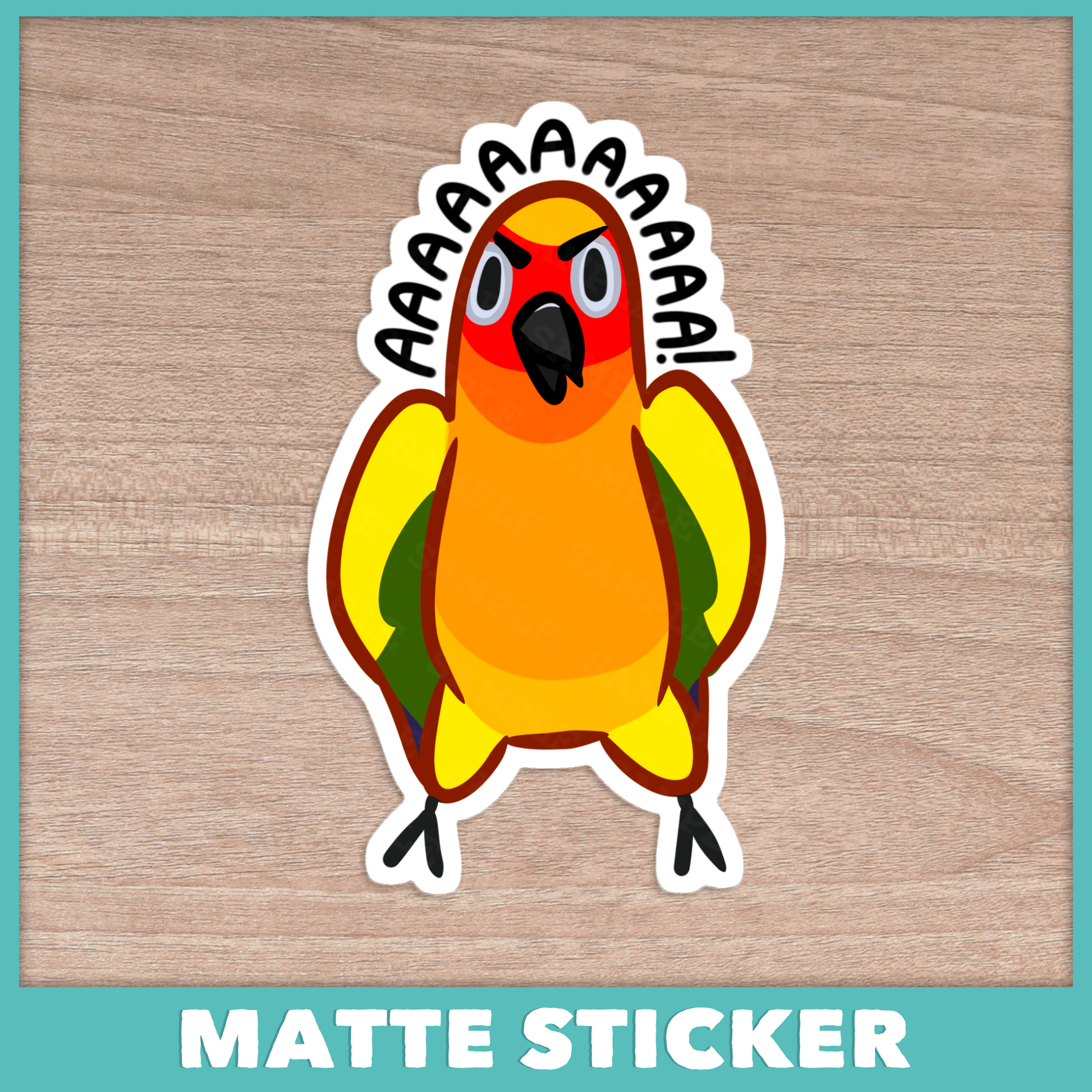 Screaming Sun Conure Sticker
